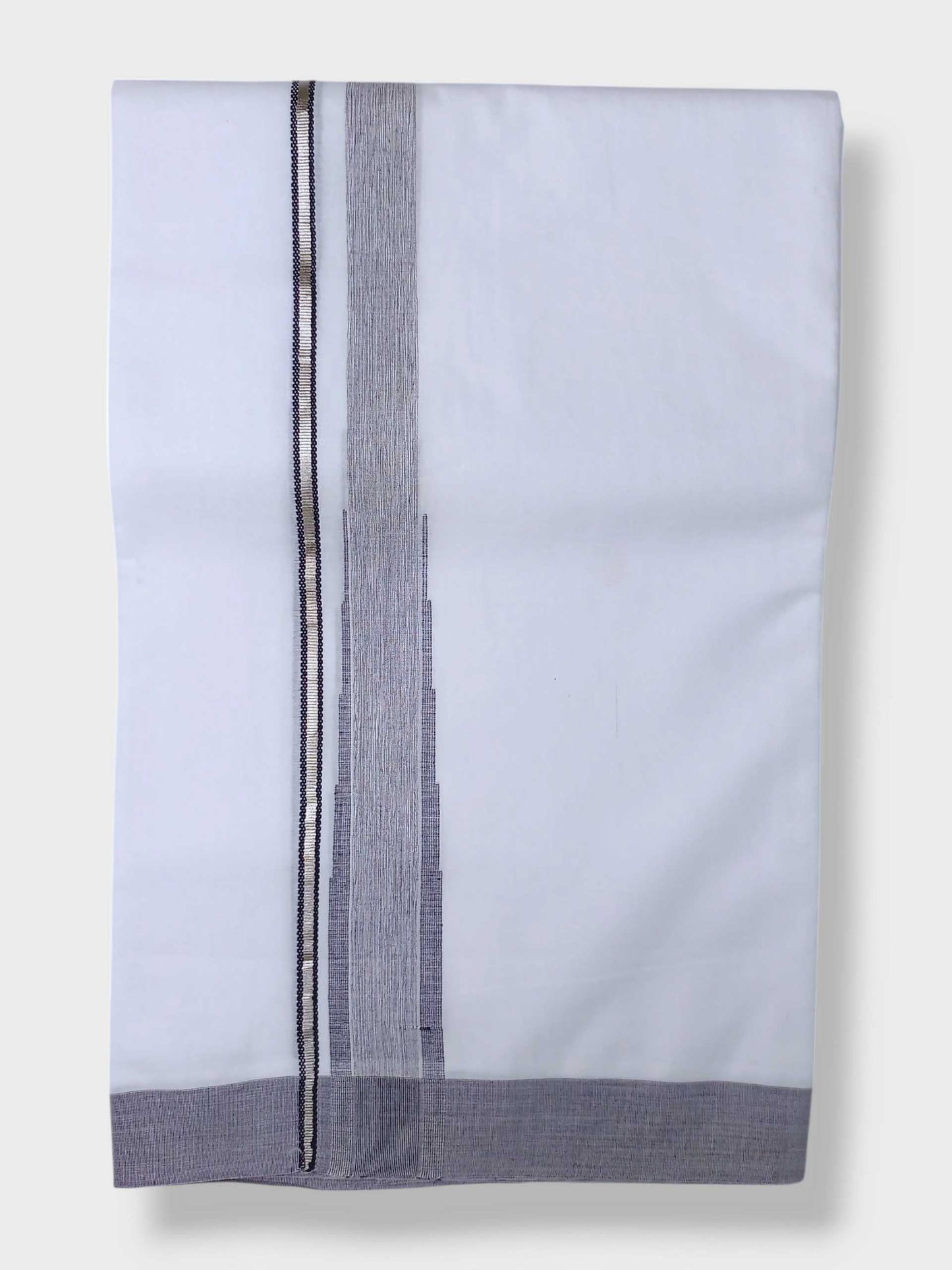 Pure White Cotton Men's Double Dhoti