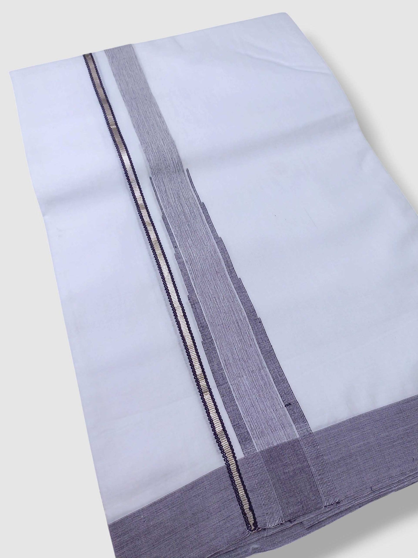 Pure White Cotton Men's Double Dhoti