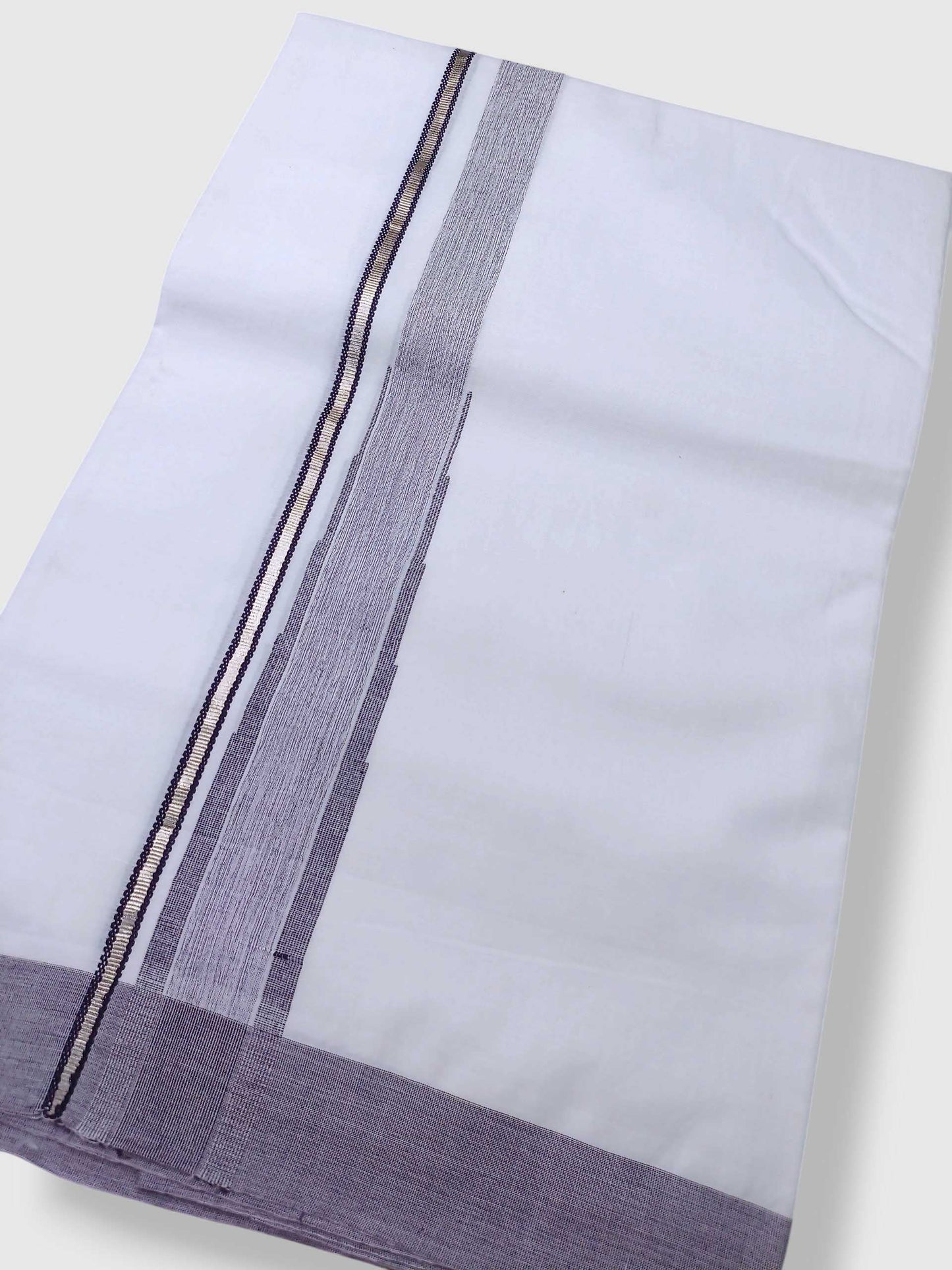 Pure White Cotton Men's Double Dhoti