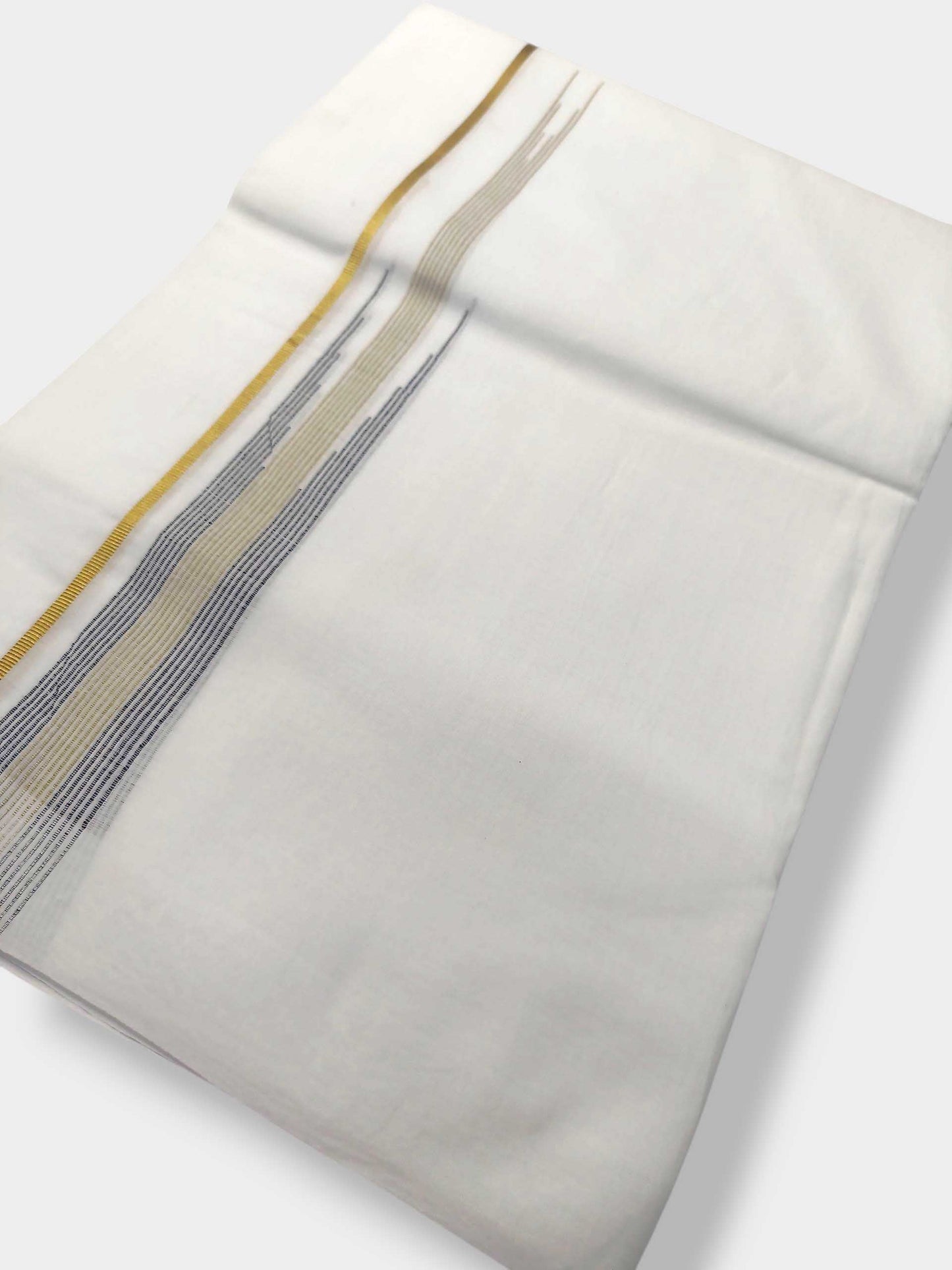 Pure White Cotton Men's Double Dhoti
