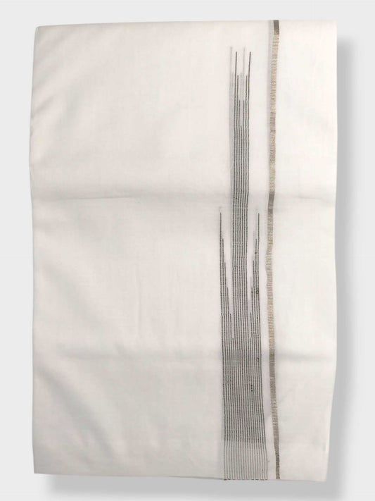 Pure White Cotton Men's Double Dhoti