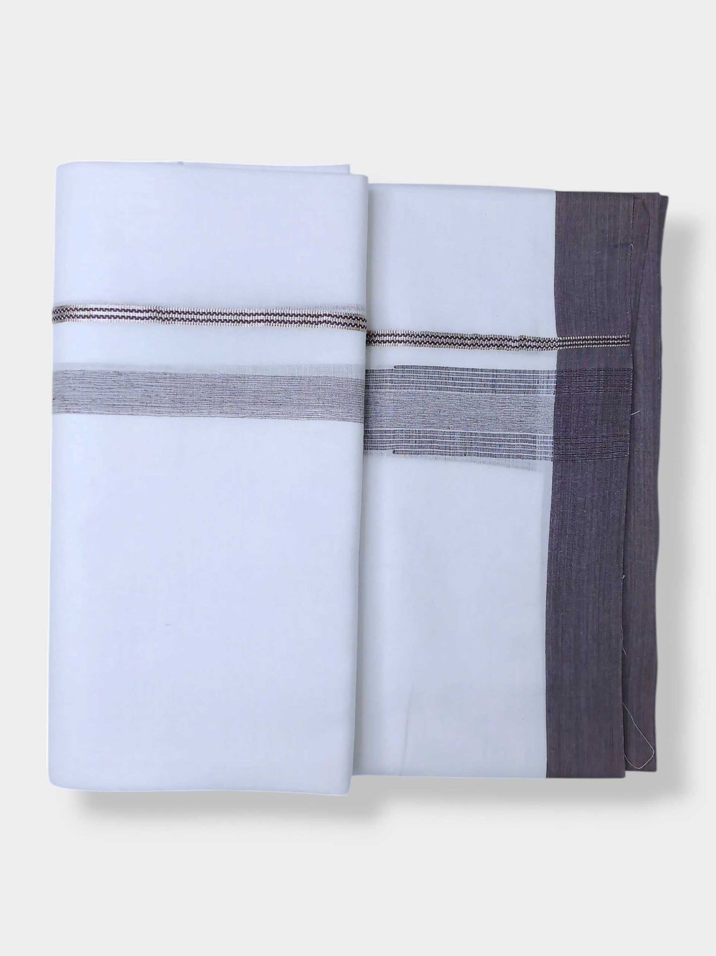 Pure White Cotton Men's Double Dhoti