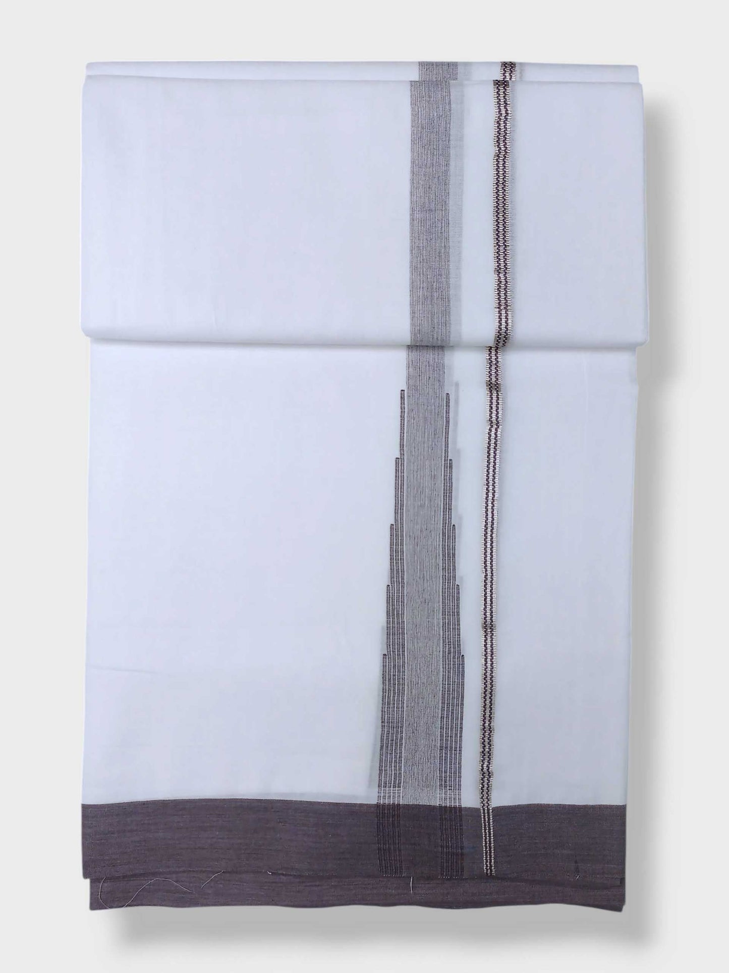 Pure White Cotton Men's Double Dhoti