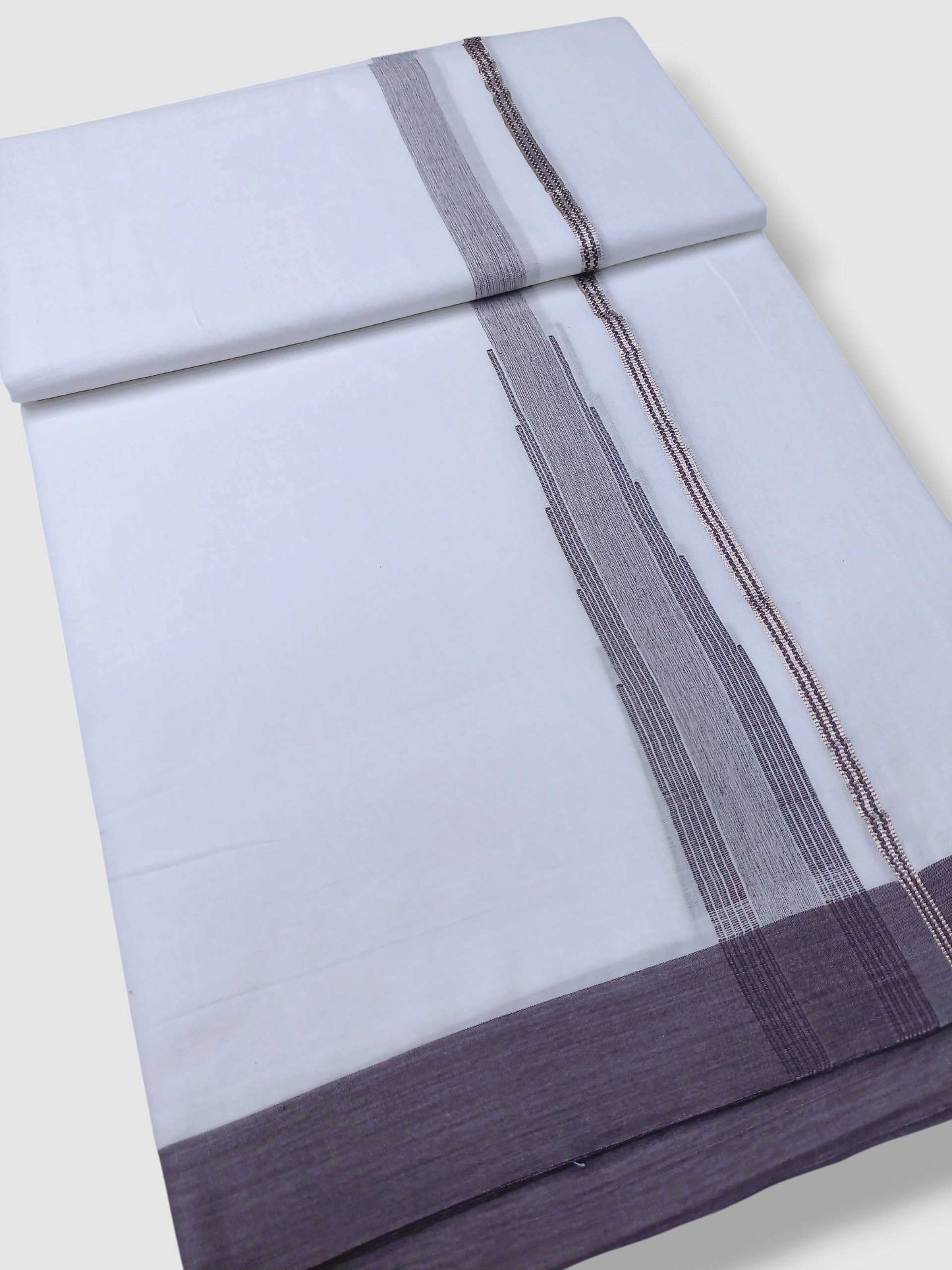 Pure White Cotton Men's Double Dhoti