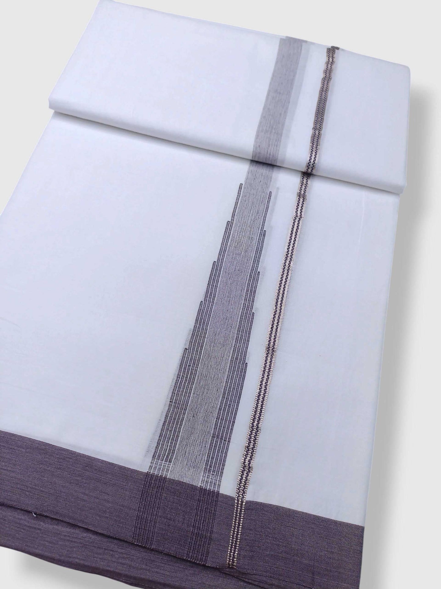 Pure White Cotton Men's Double Dhoti