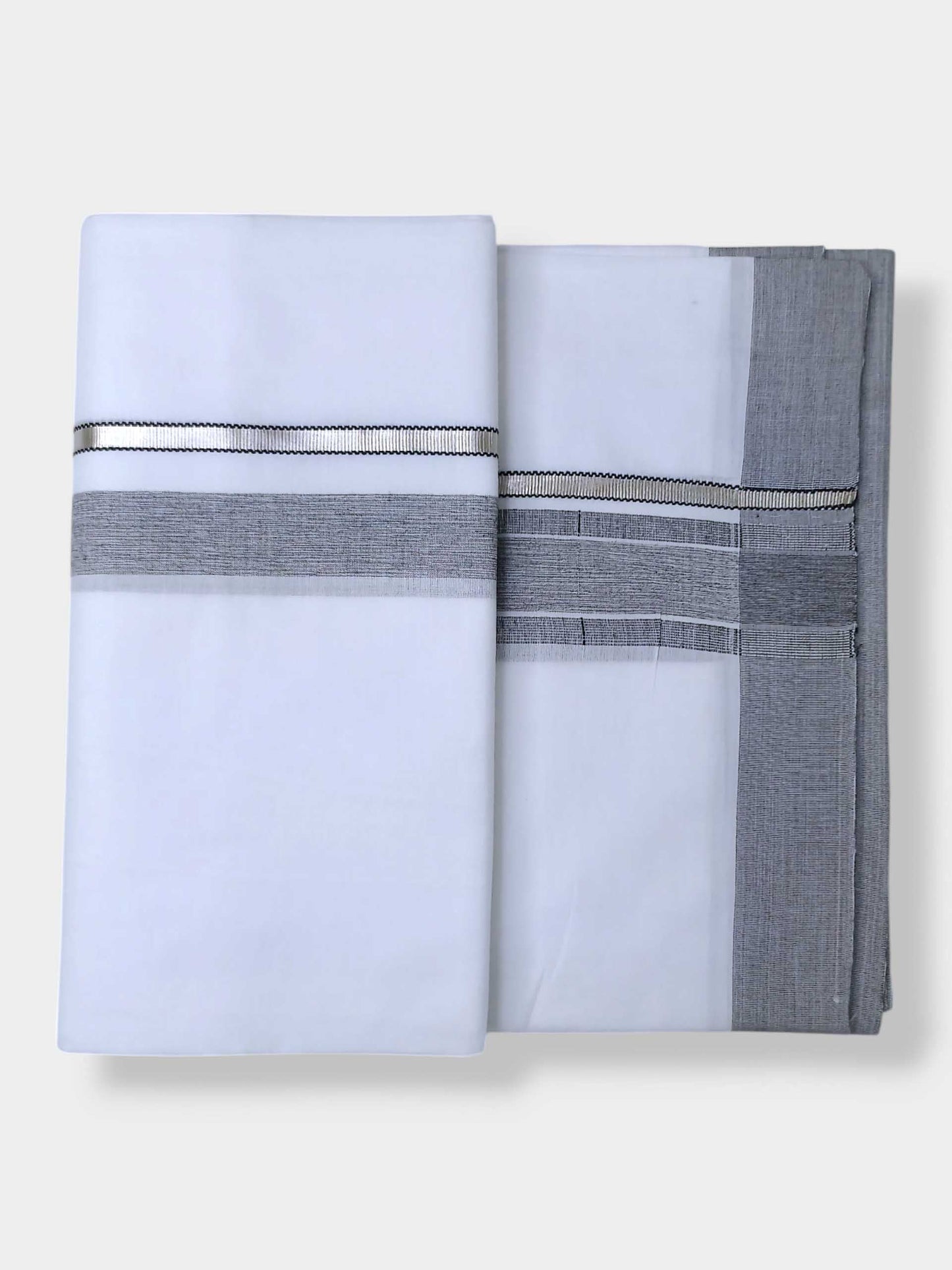 Pure White Cotton Men's Double Dhoti