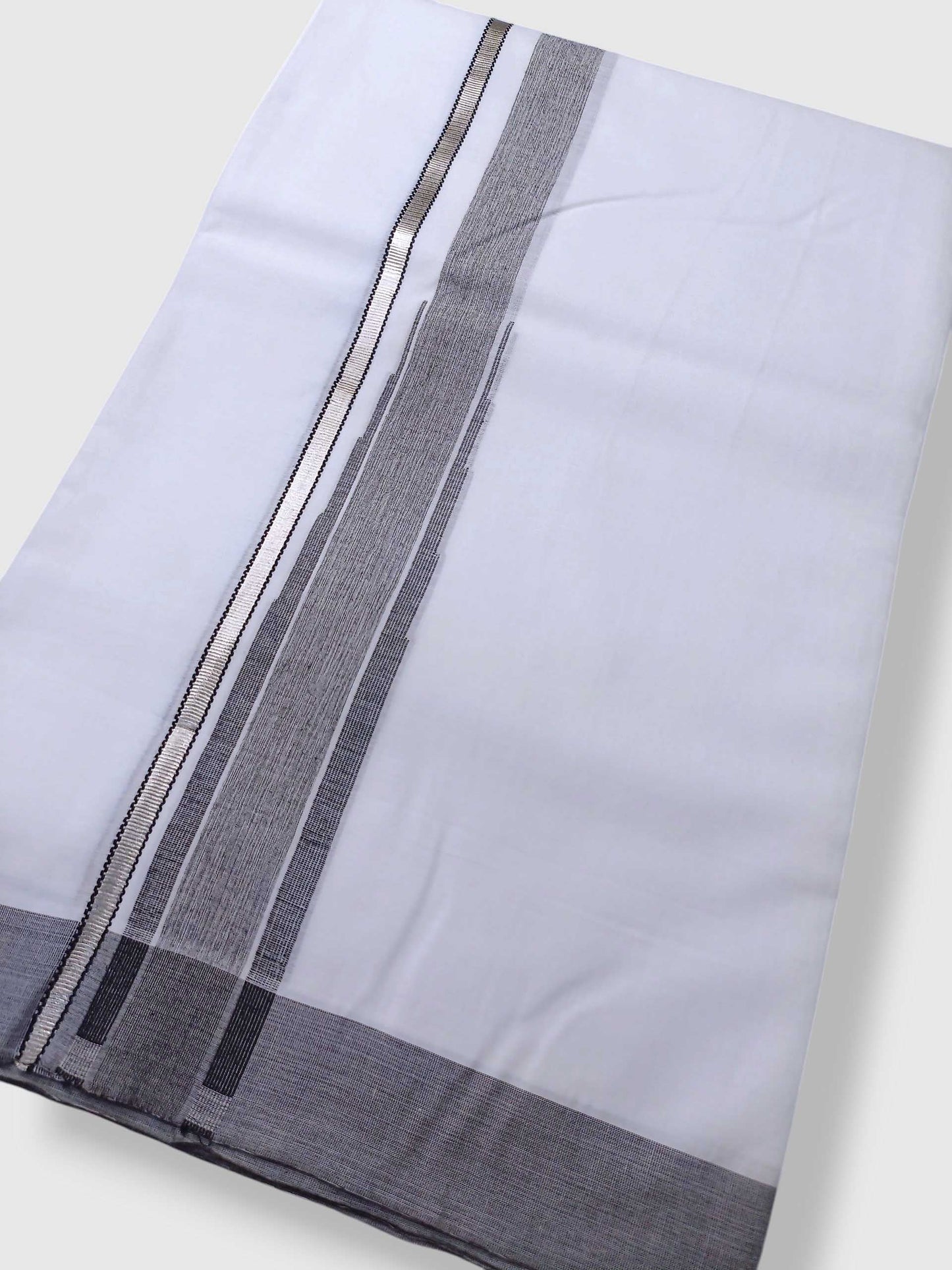 Pure White Cotton Men's Double Dhoti
