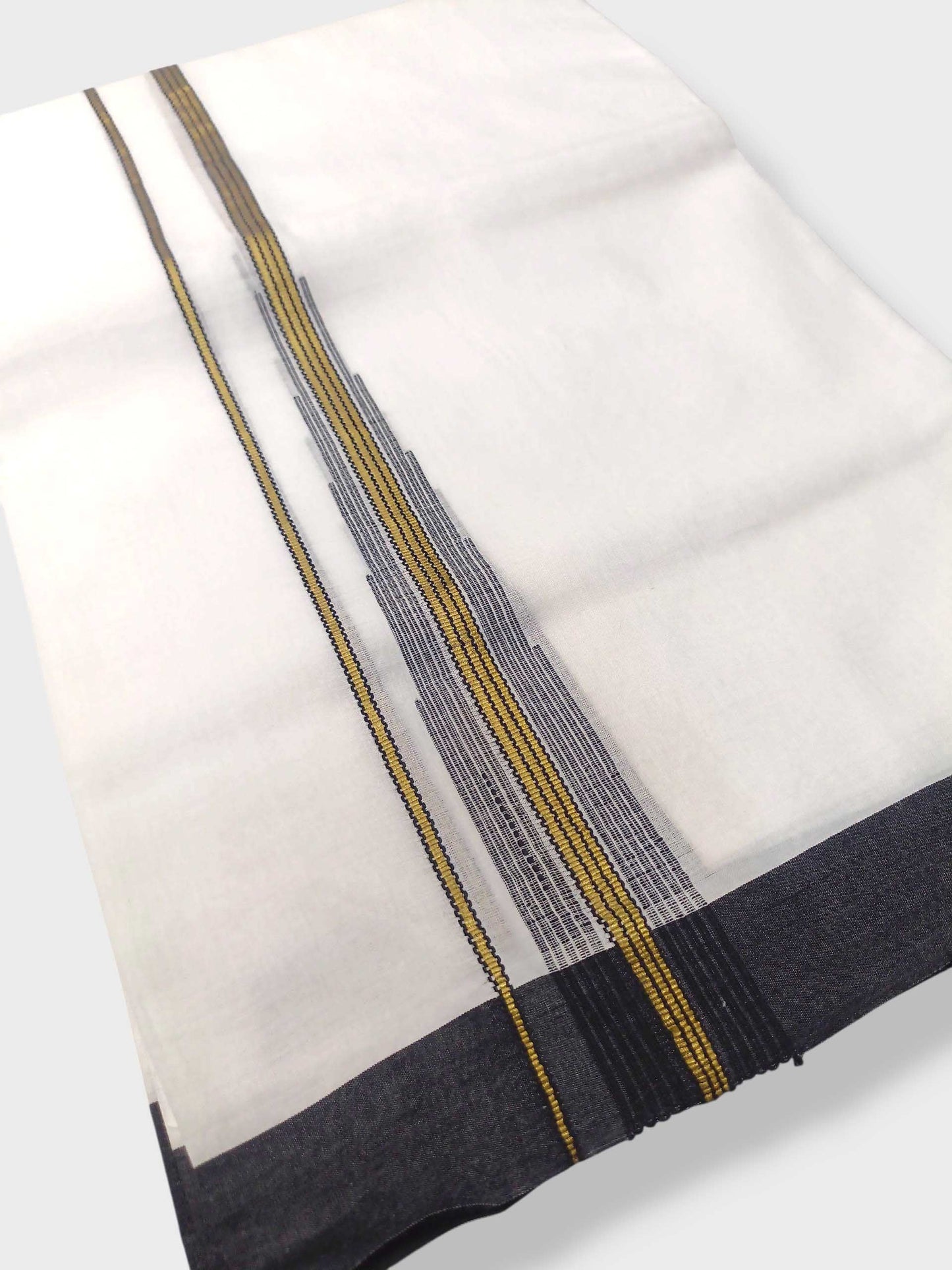 Pure White Cotton Men's Double Dhoti