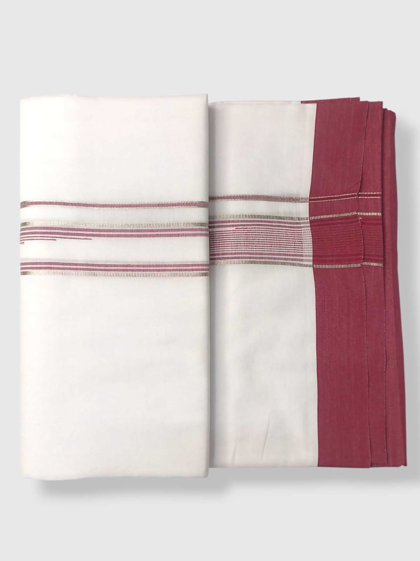 Pure White Cotton Men's Double Dhoti