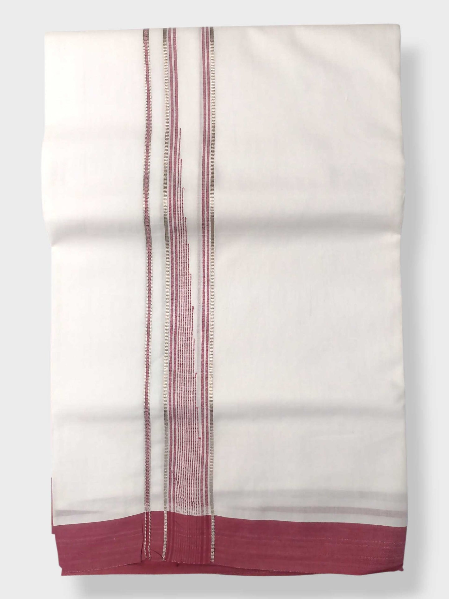 Pure White Cotton Men's Double Dhoti