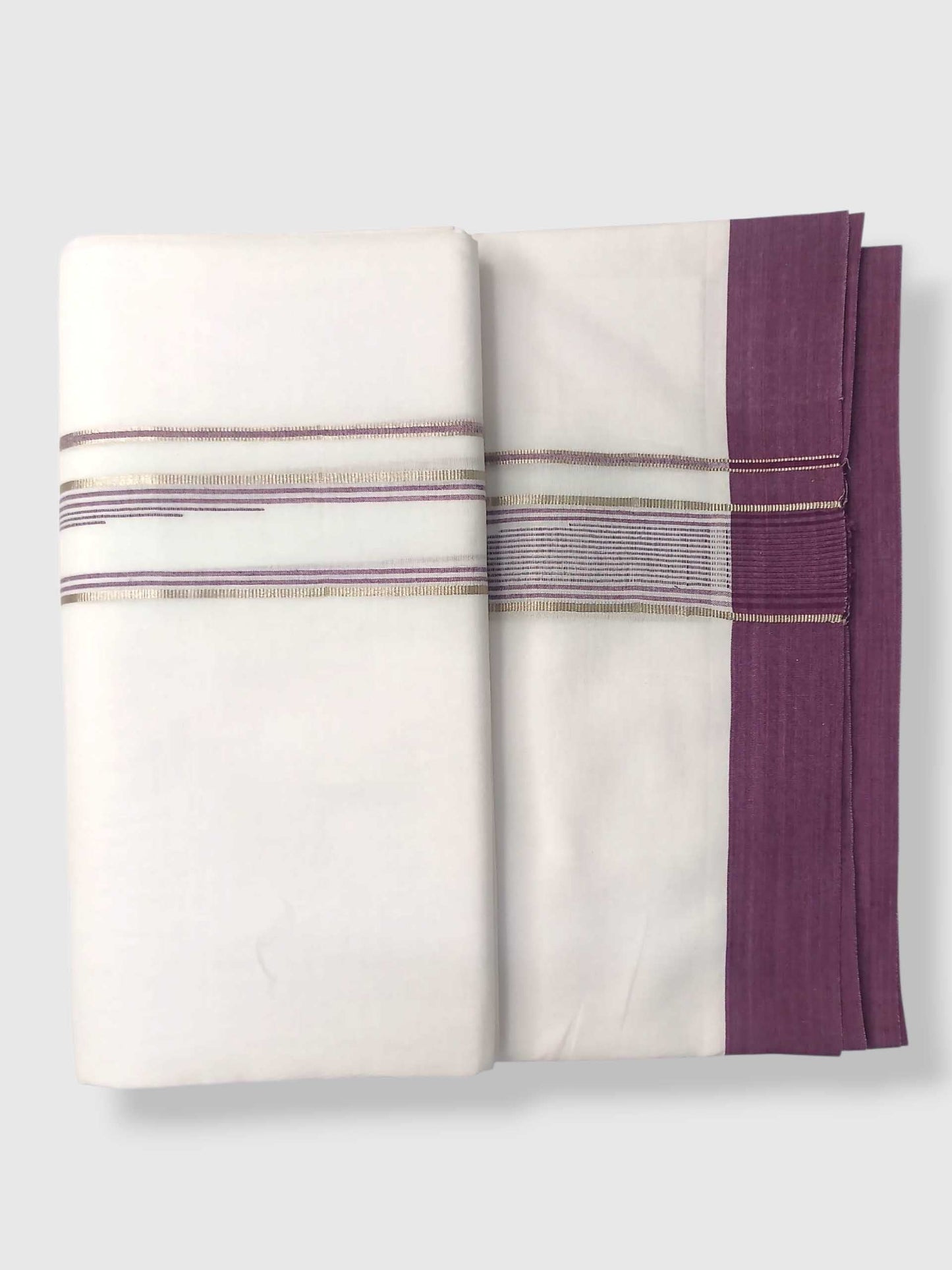 Pure White Cotton Men's Double Dhoti