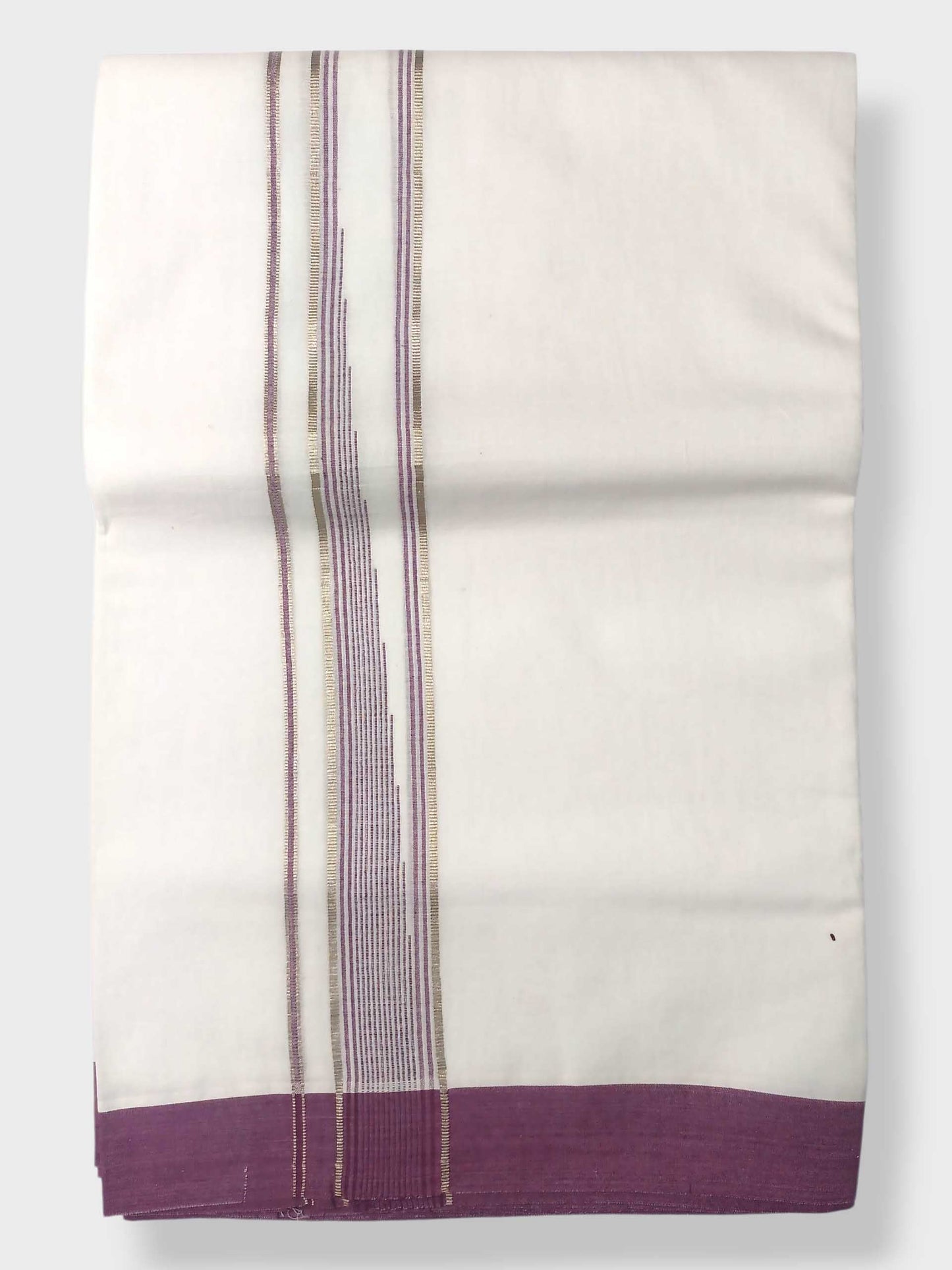 Pure White Cotton Men's Double Dhoti