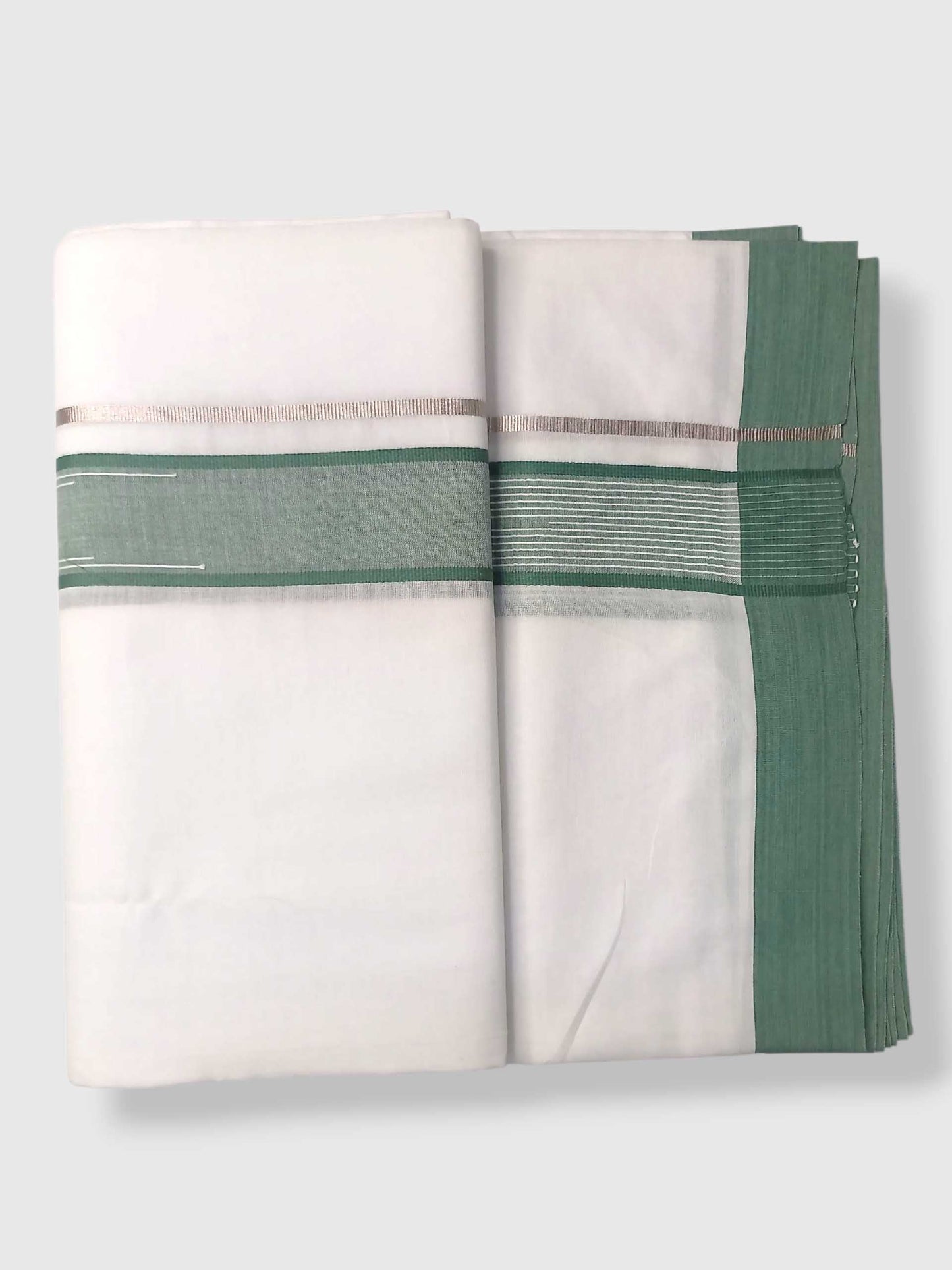 Pure White Cotton Men's Double Dhoti