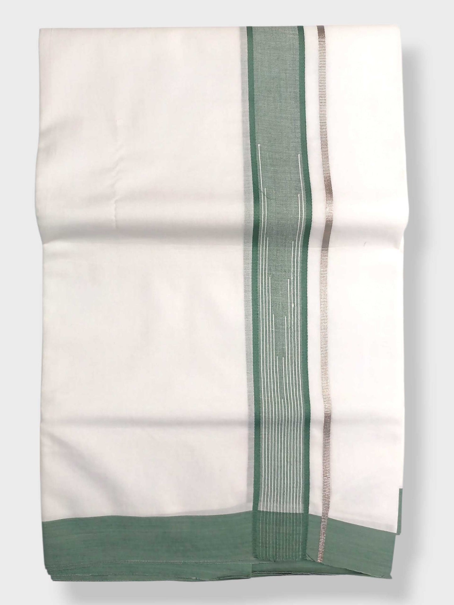 Pure White Cotton Men's Double Dhoti