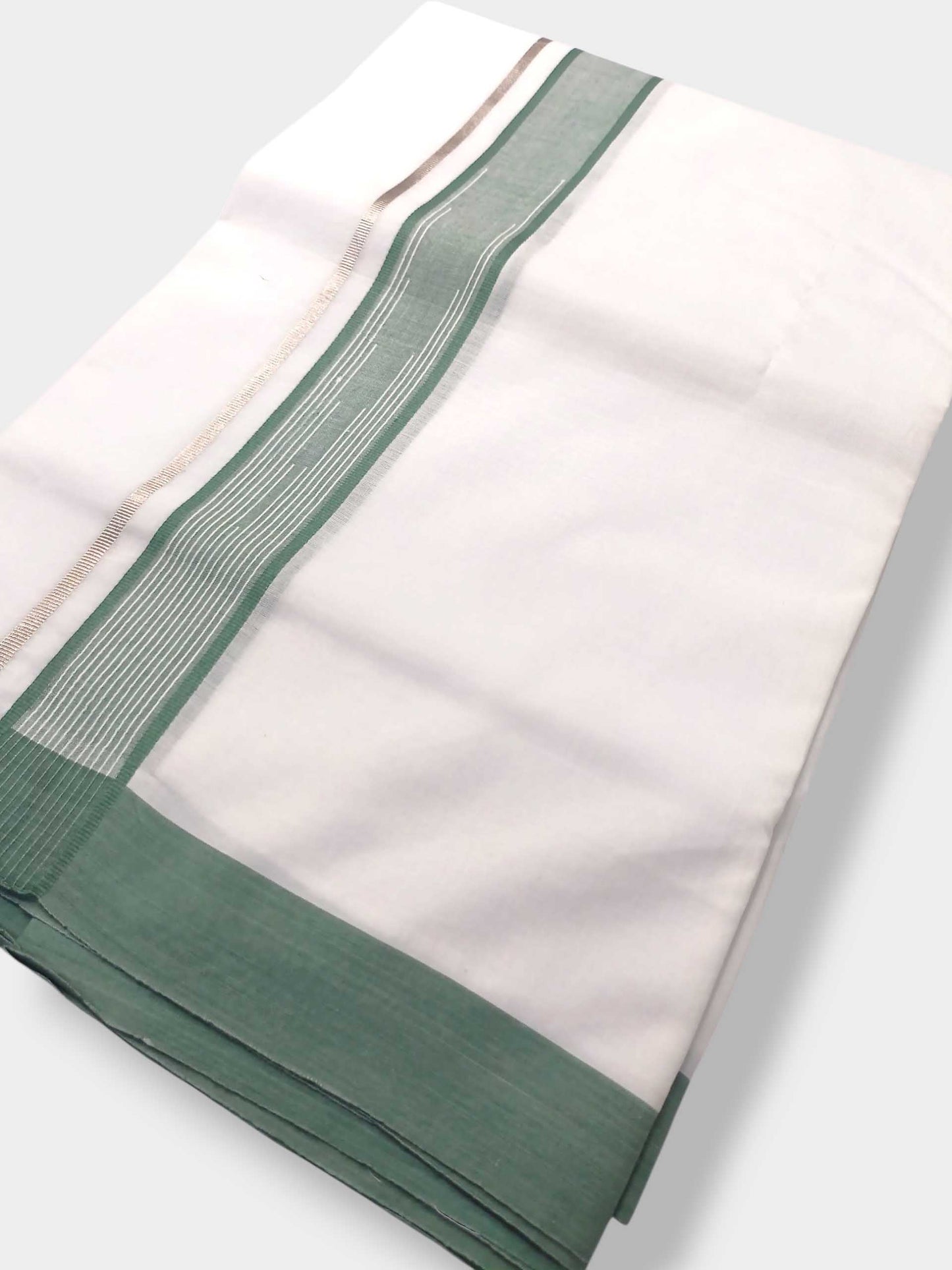 Pure White Cotton Men's Double Dhoti
