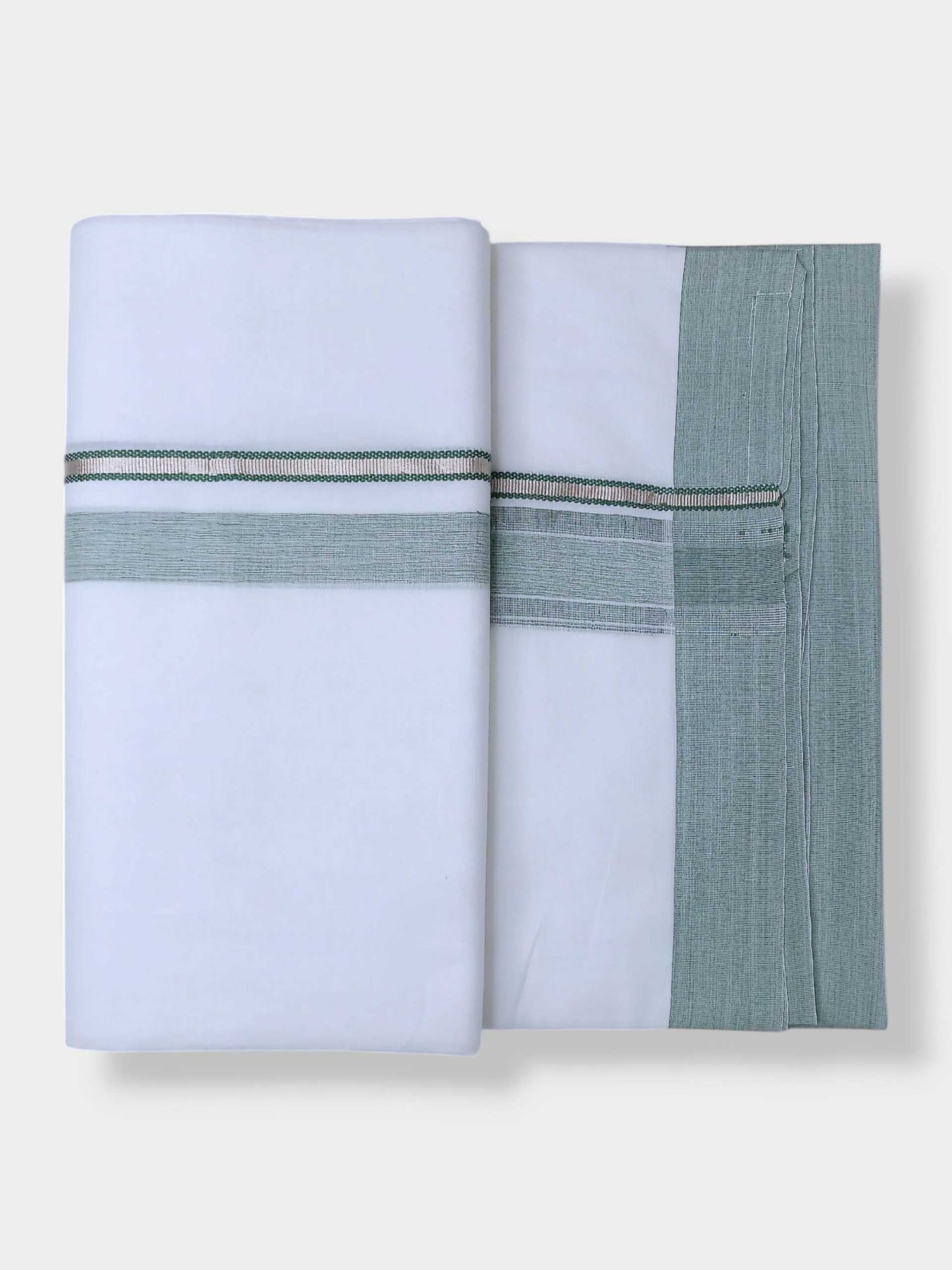 Pure White Cotton Men's Double Dhoti