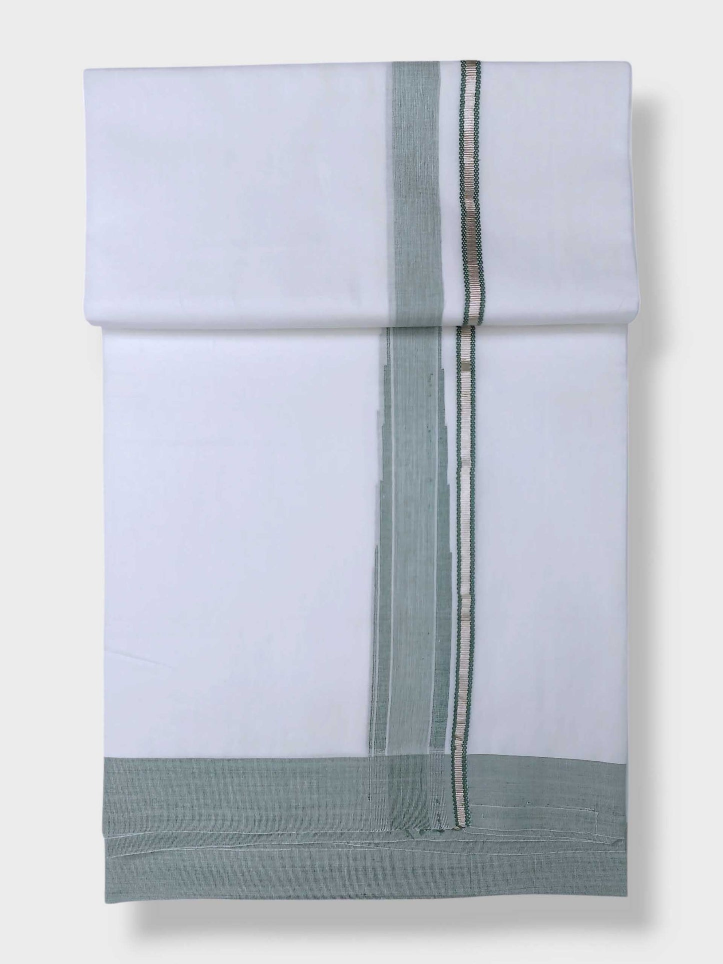 Pure White Cotton Men's Double Dhoti