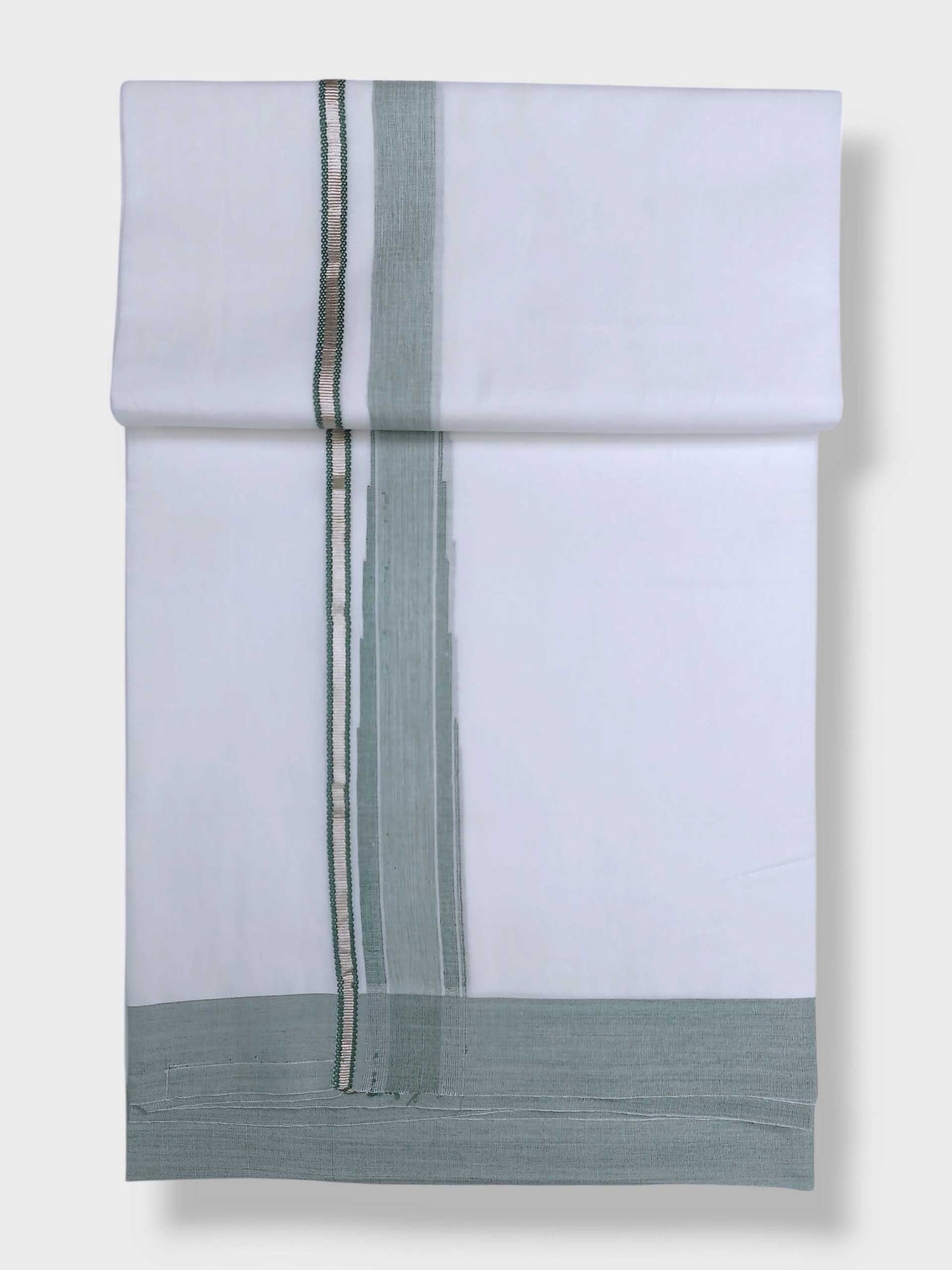 Pure White Cotton Men's Double Dhoti