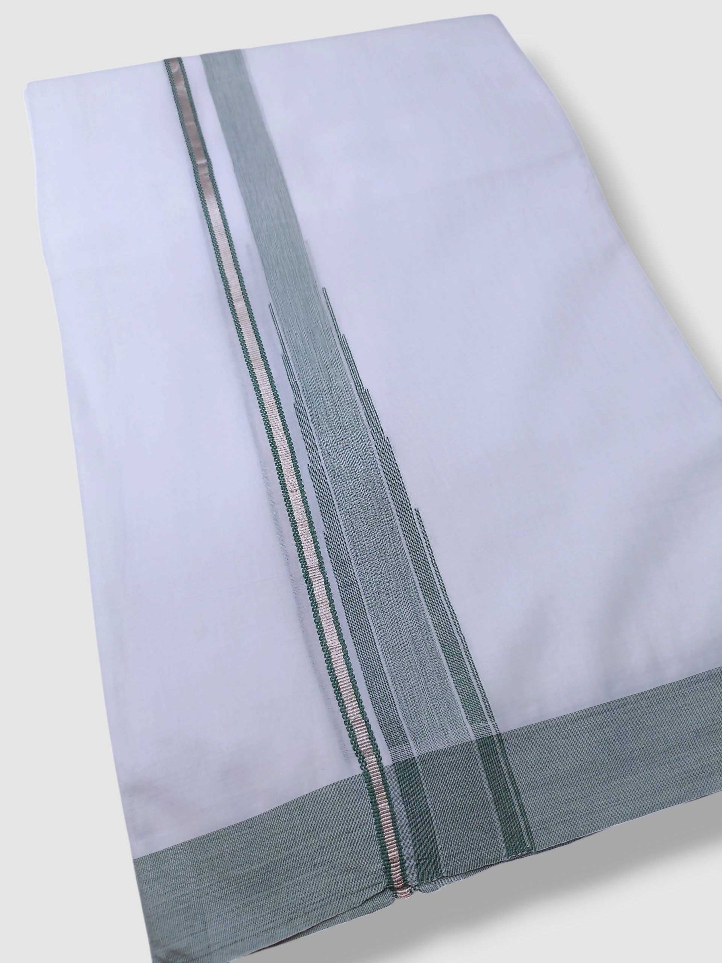 Pure White Cotton Men's Double Dhoti