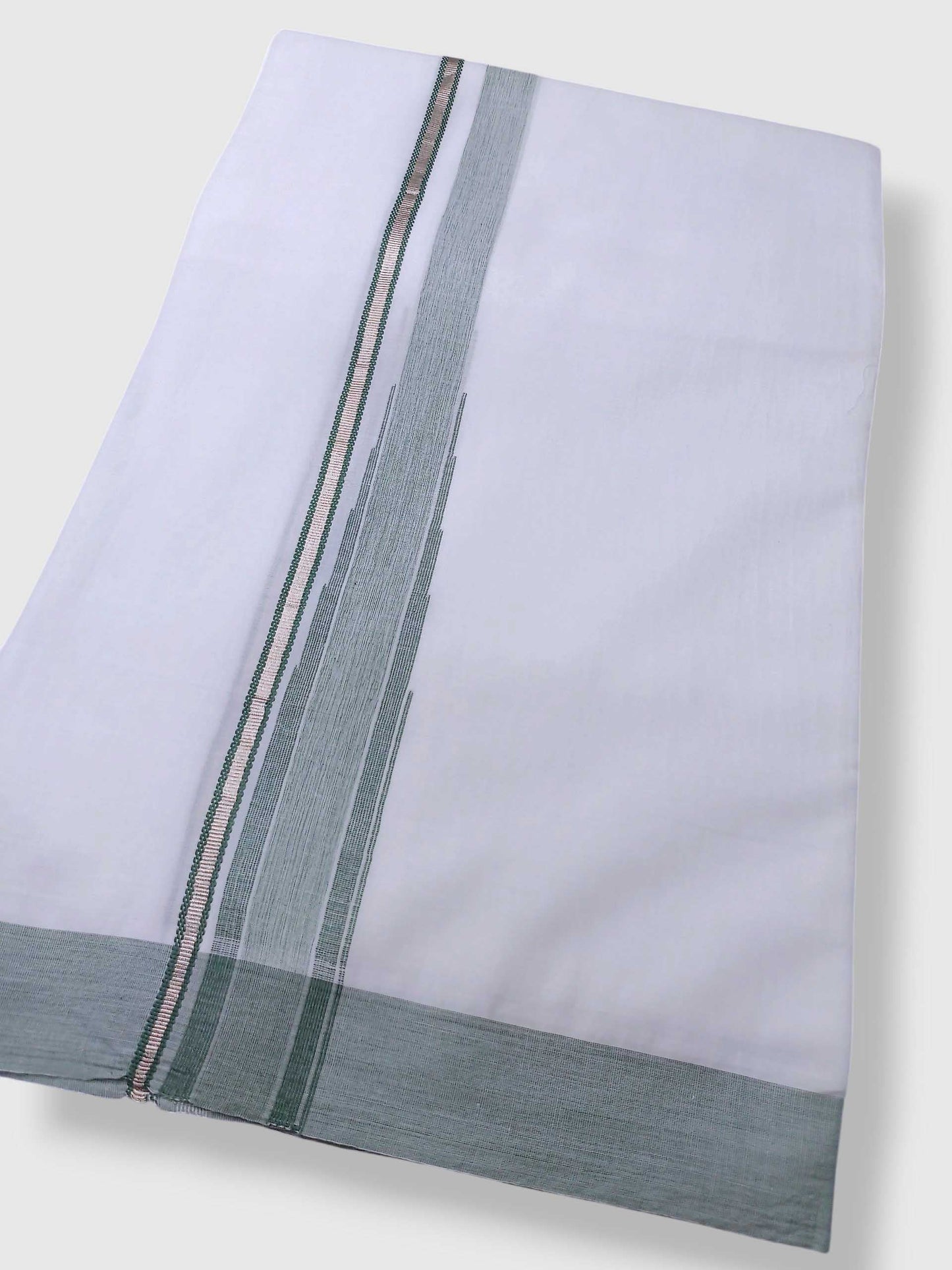 Pure White Cotton Men's Double Dhoti