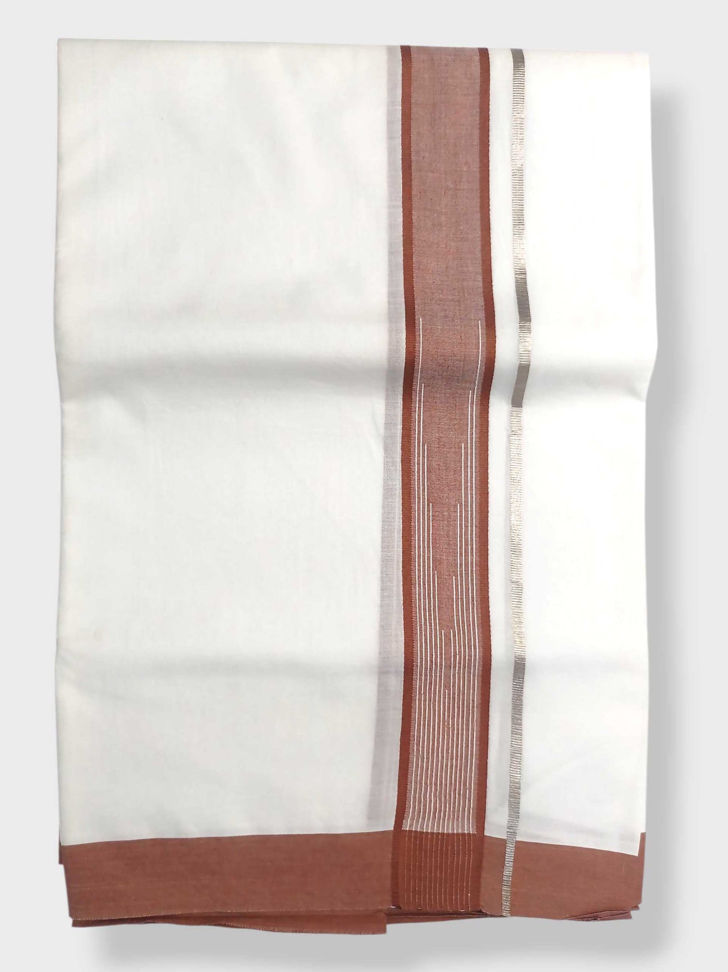Pure White Cotton Men's Double Dhoti