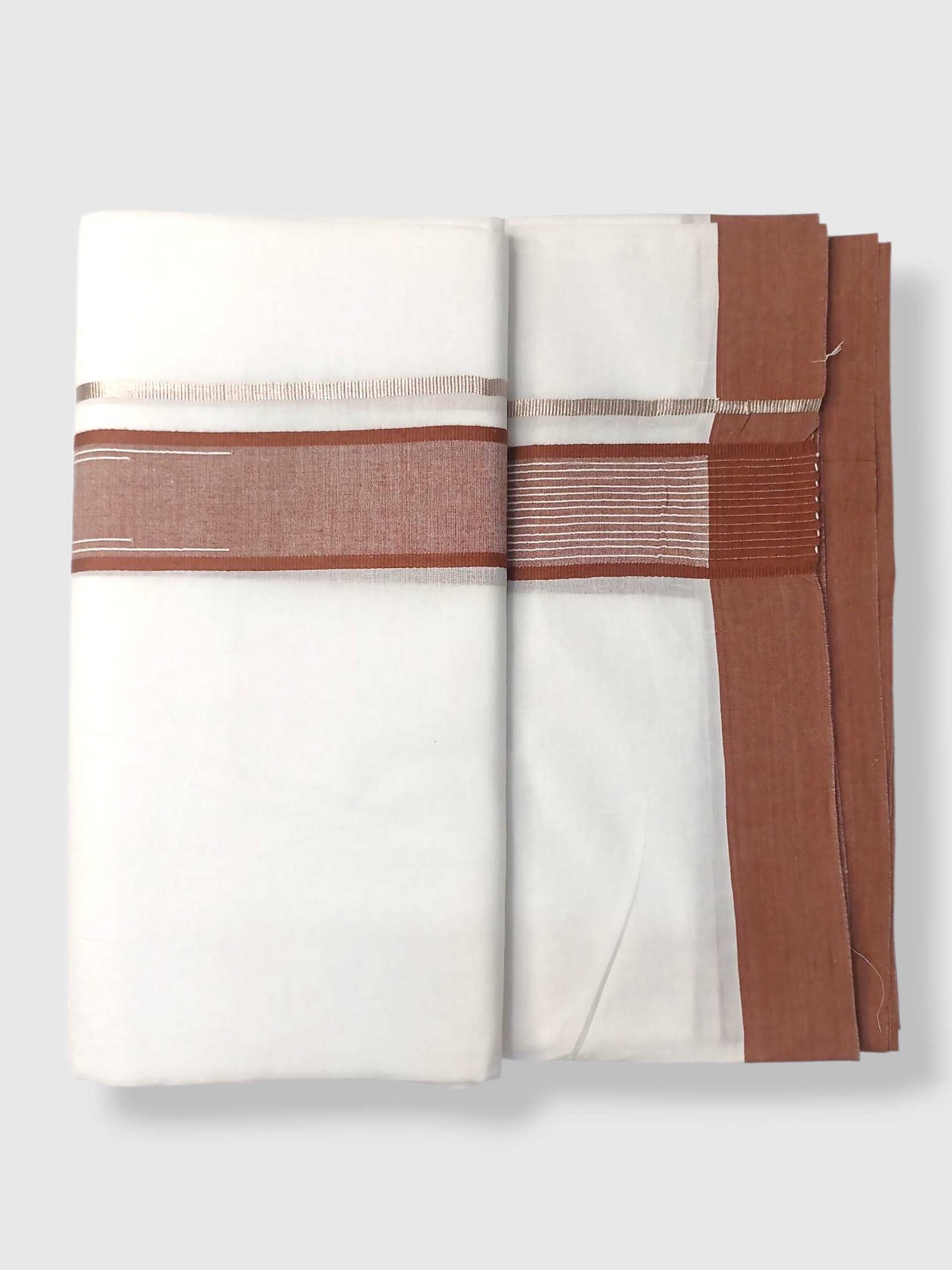 Pure White Cotton Men's Double Dhoti