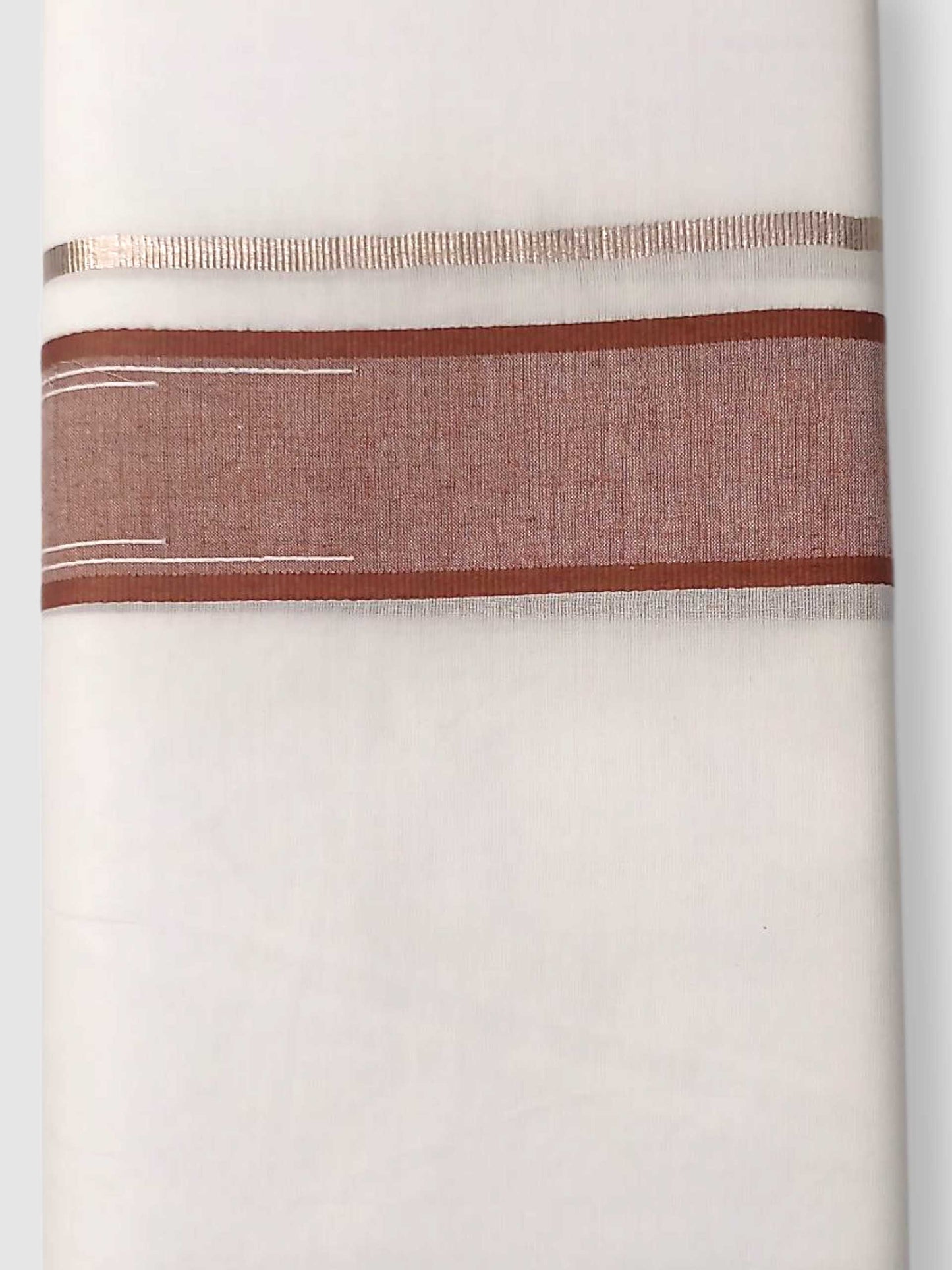 Pure White Cotton Men's Double Dhoti