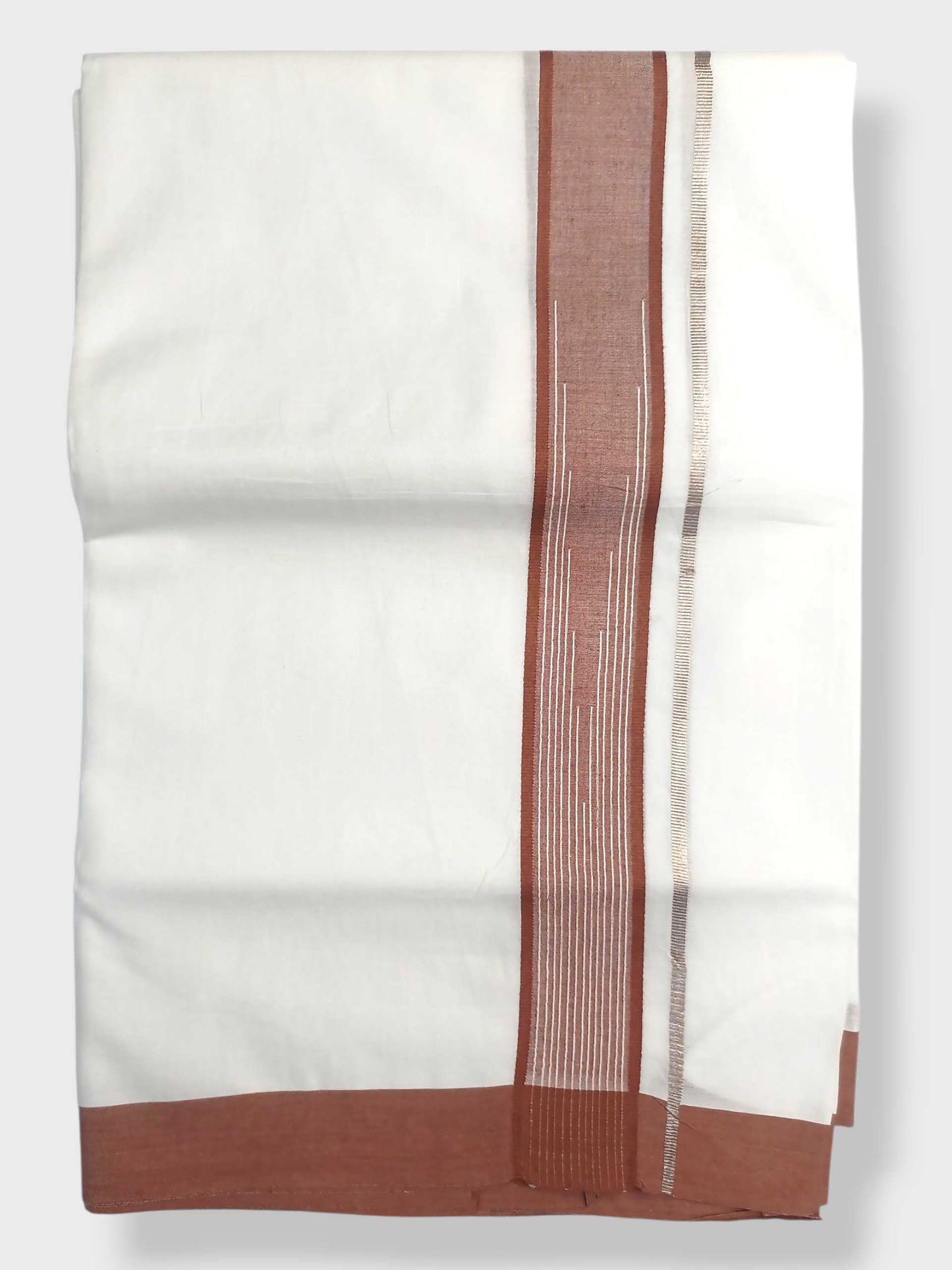Pure White Cotton Men's Double Dhoti