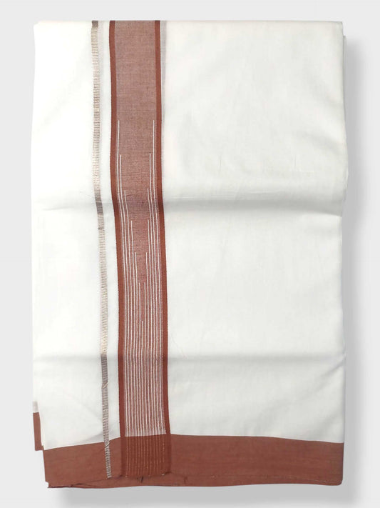 Pure White Cotton Men's Double Dhoti
