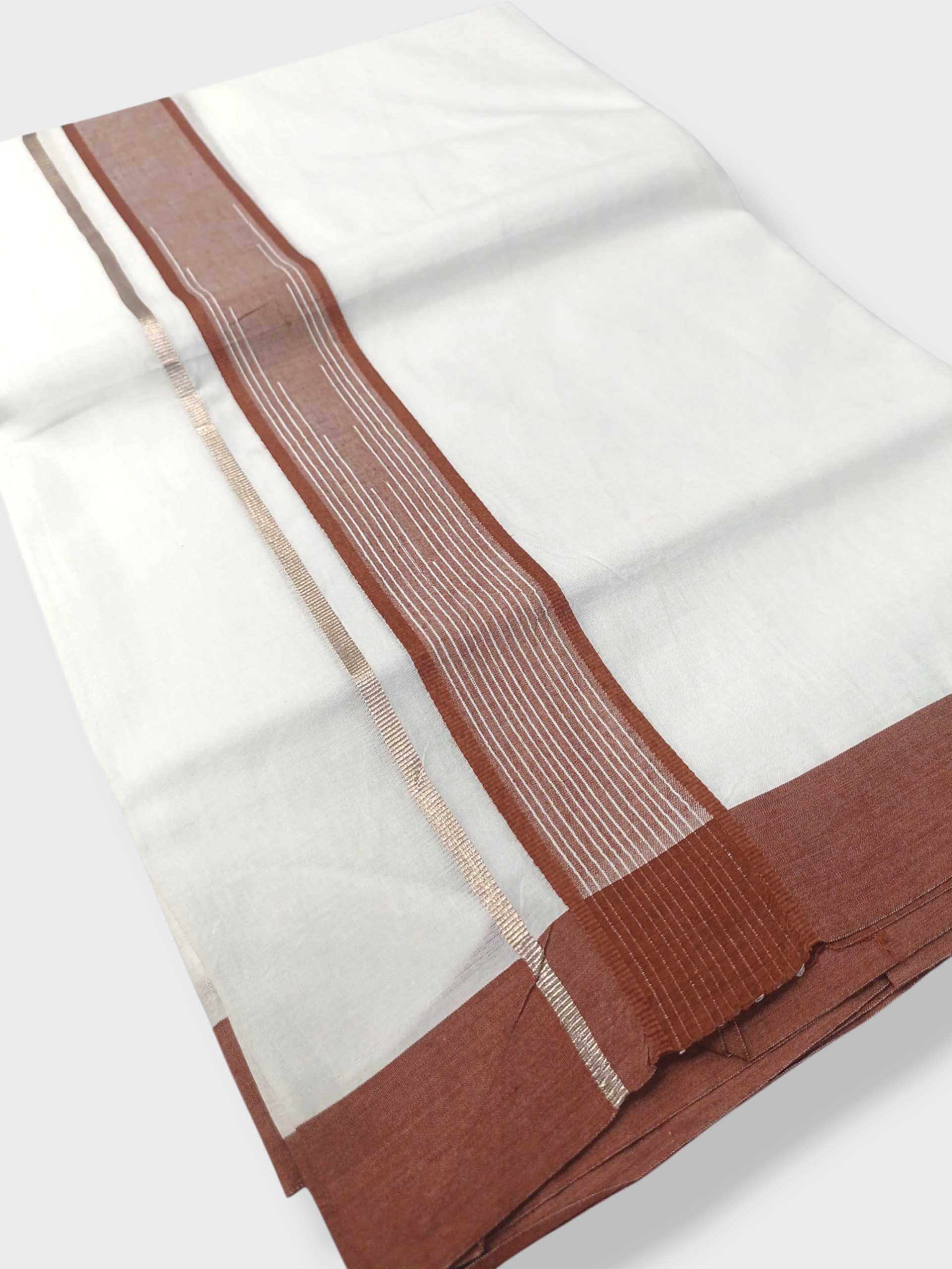 Pure White Cotton Men's Double Dhoti