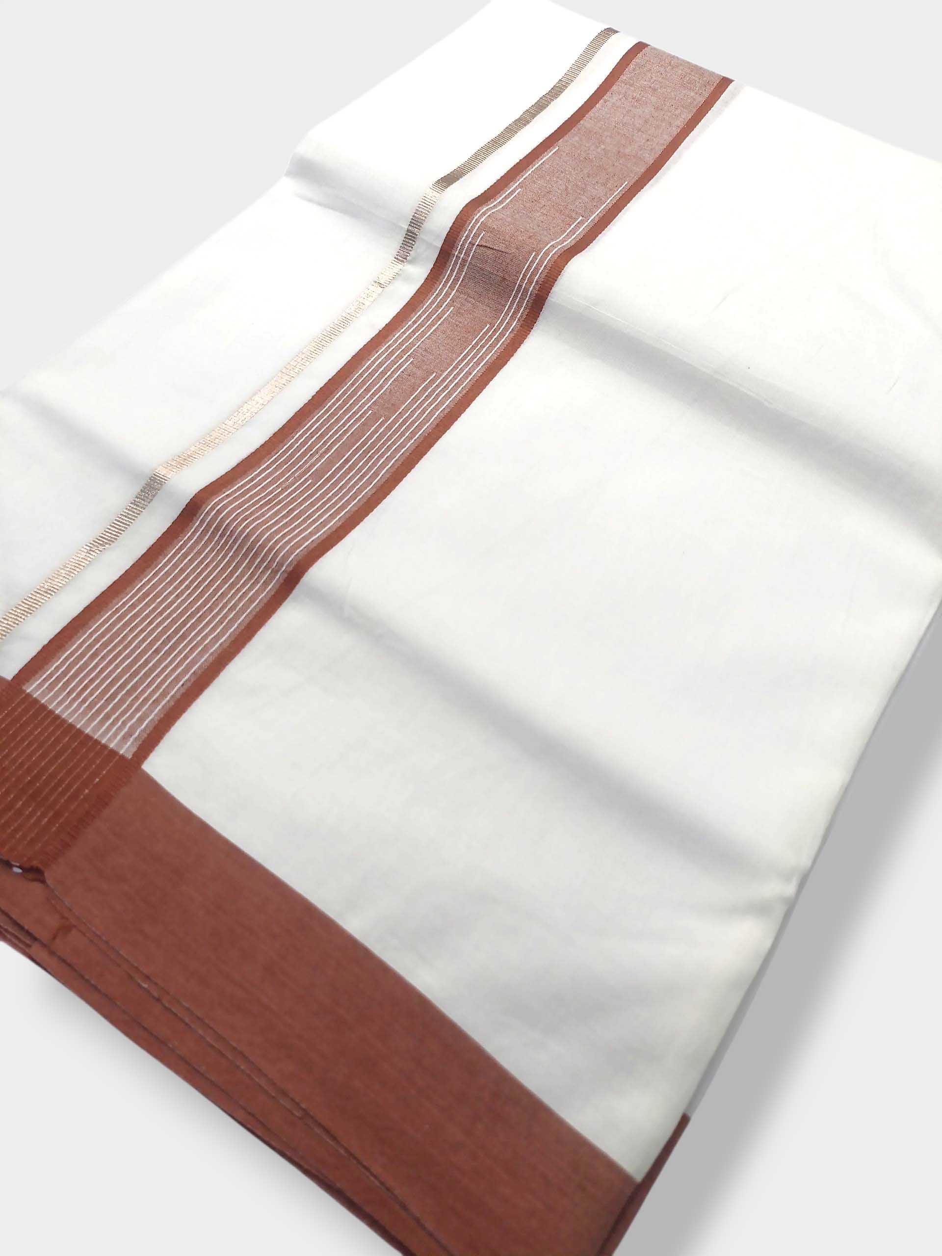 Pure White Cotton Men's Double Dhoti