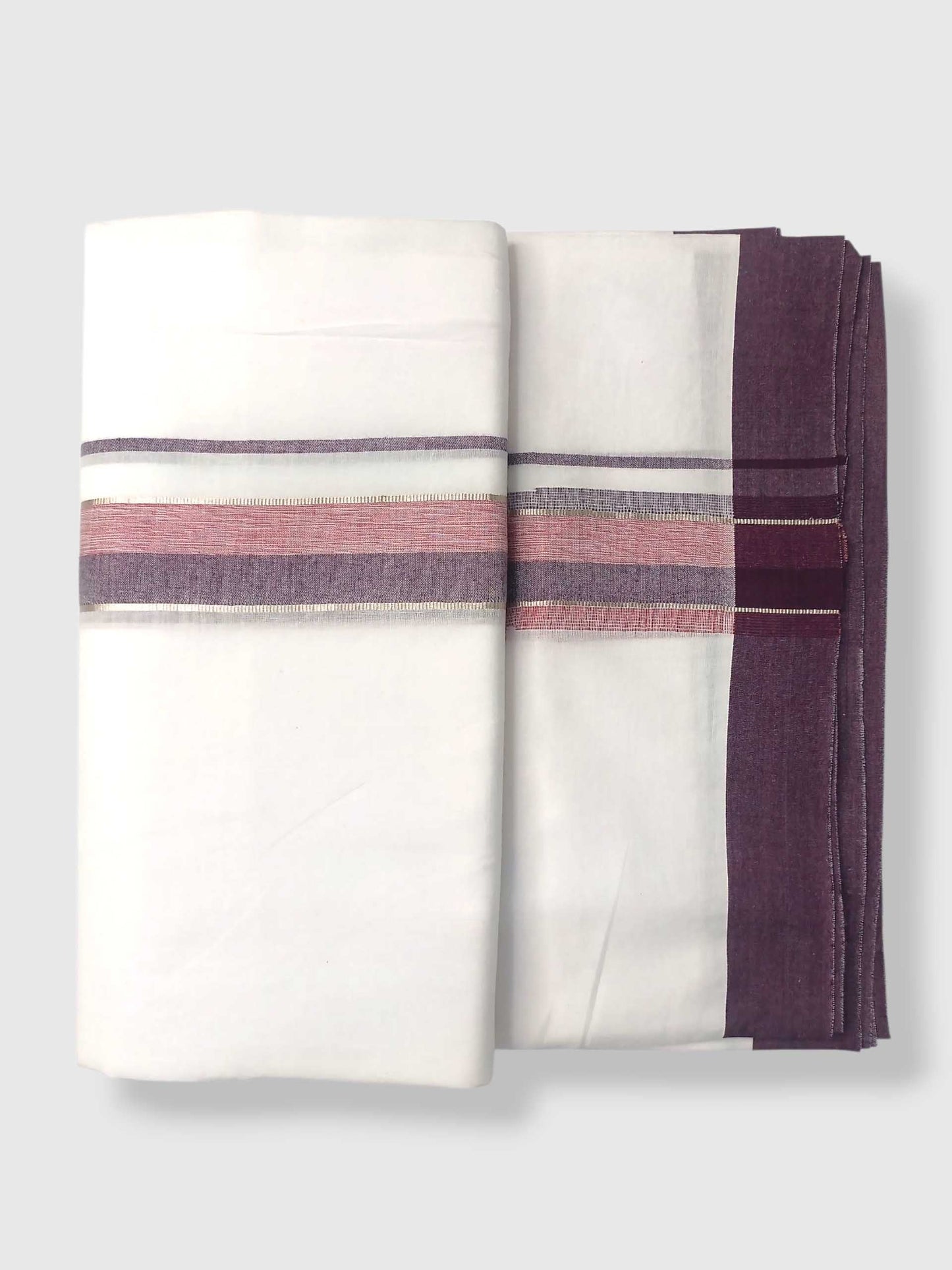 Pure White Cotton Men's Double Dhoti