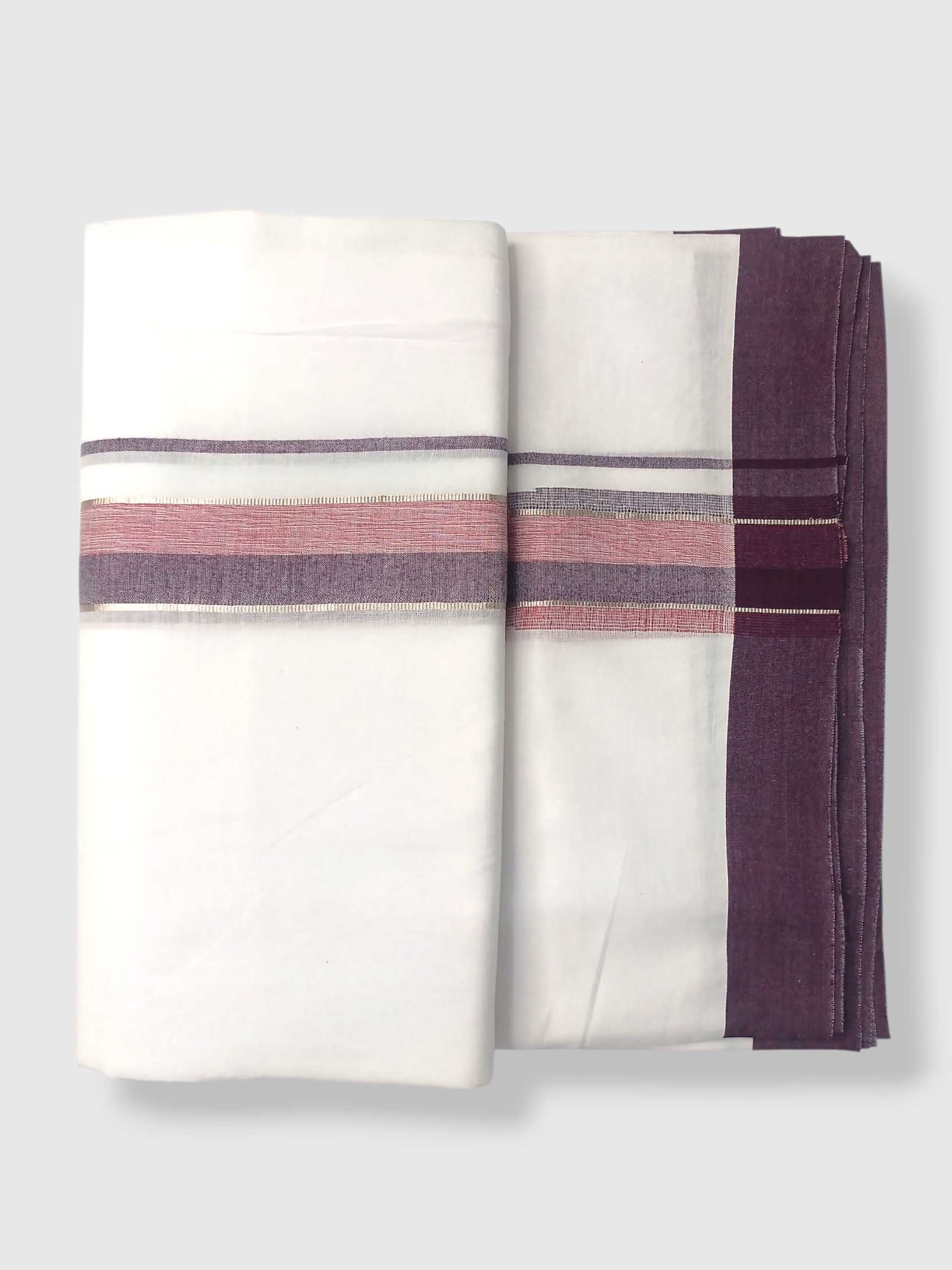 Pure White Cotton Men's Double Dhoti