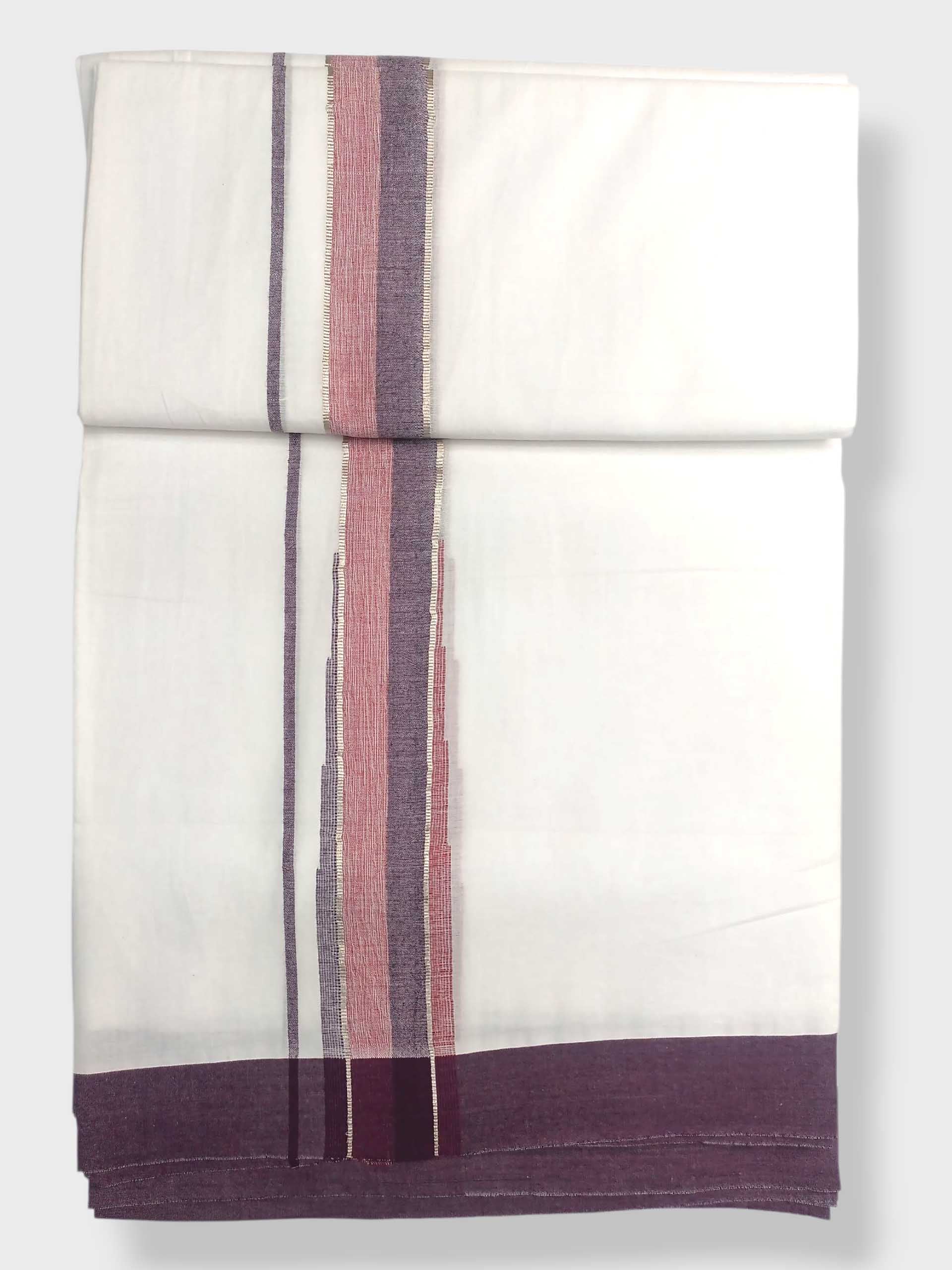 Pure White Cotton Men's Double Dhoti