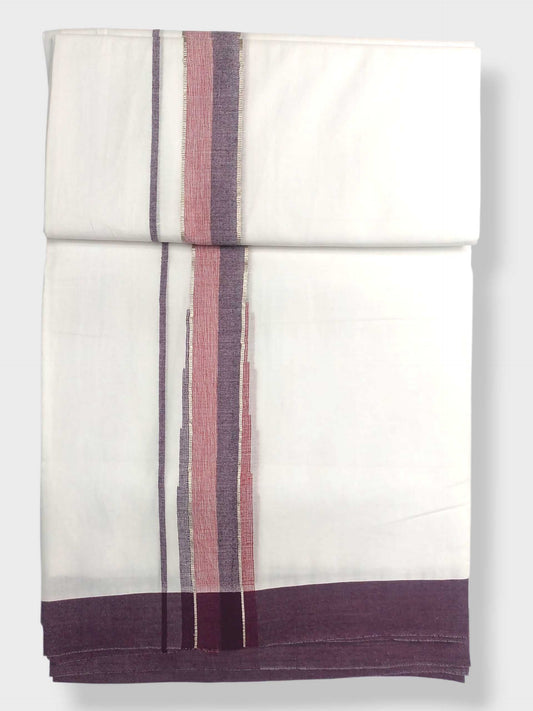 Pure White Cotton Men's Double Dhoti