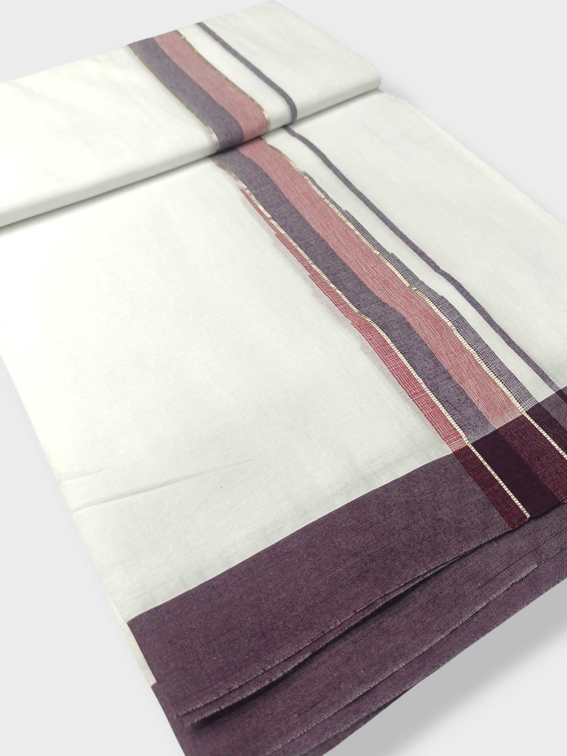 Pure White Cotton Men's Double Dhoti