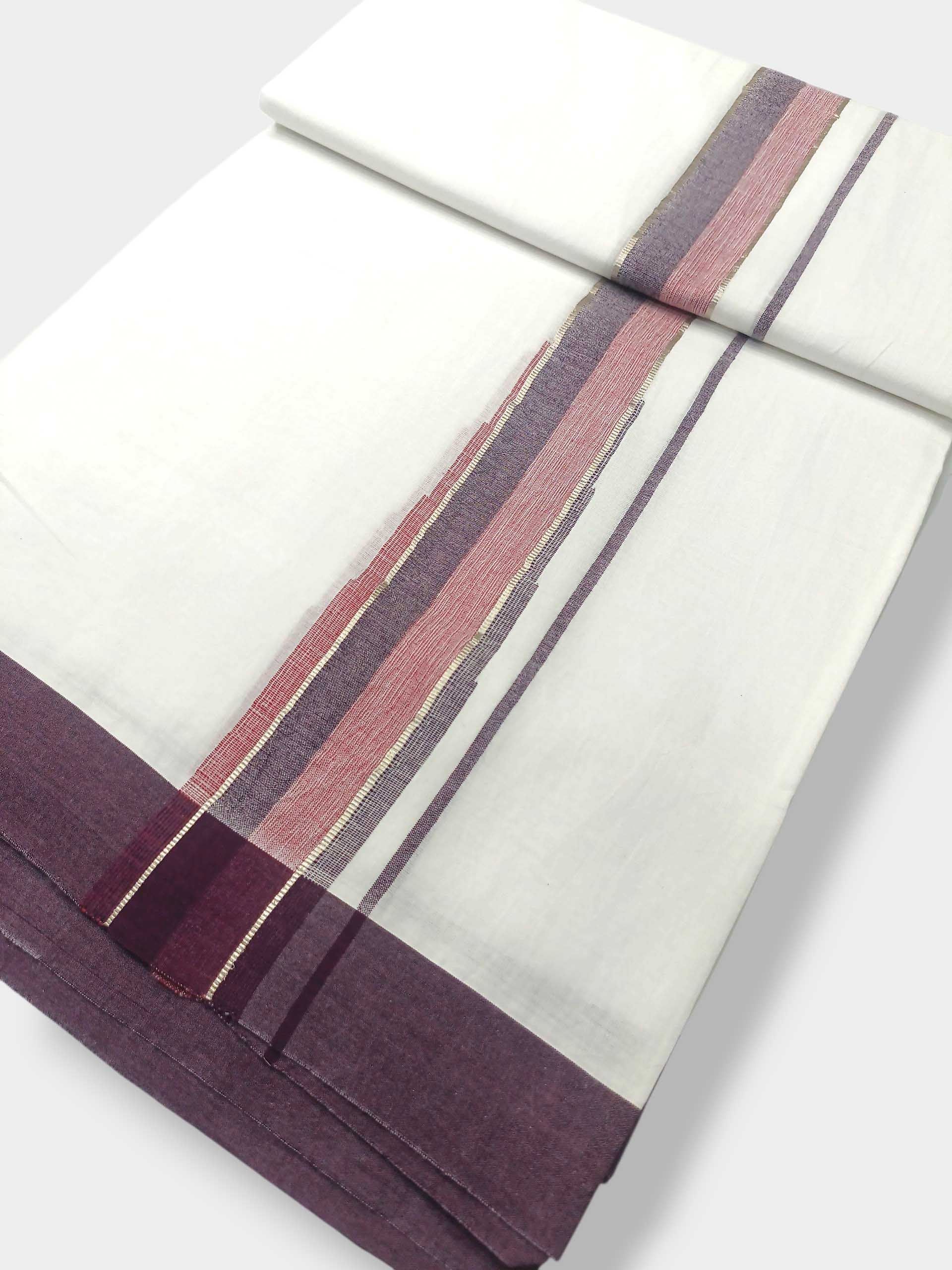 Pure White Cotton Men's Double Dhoti