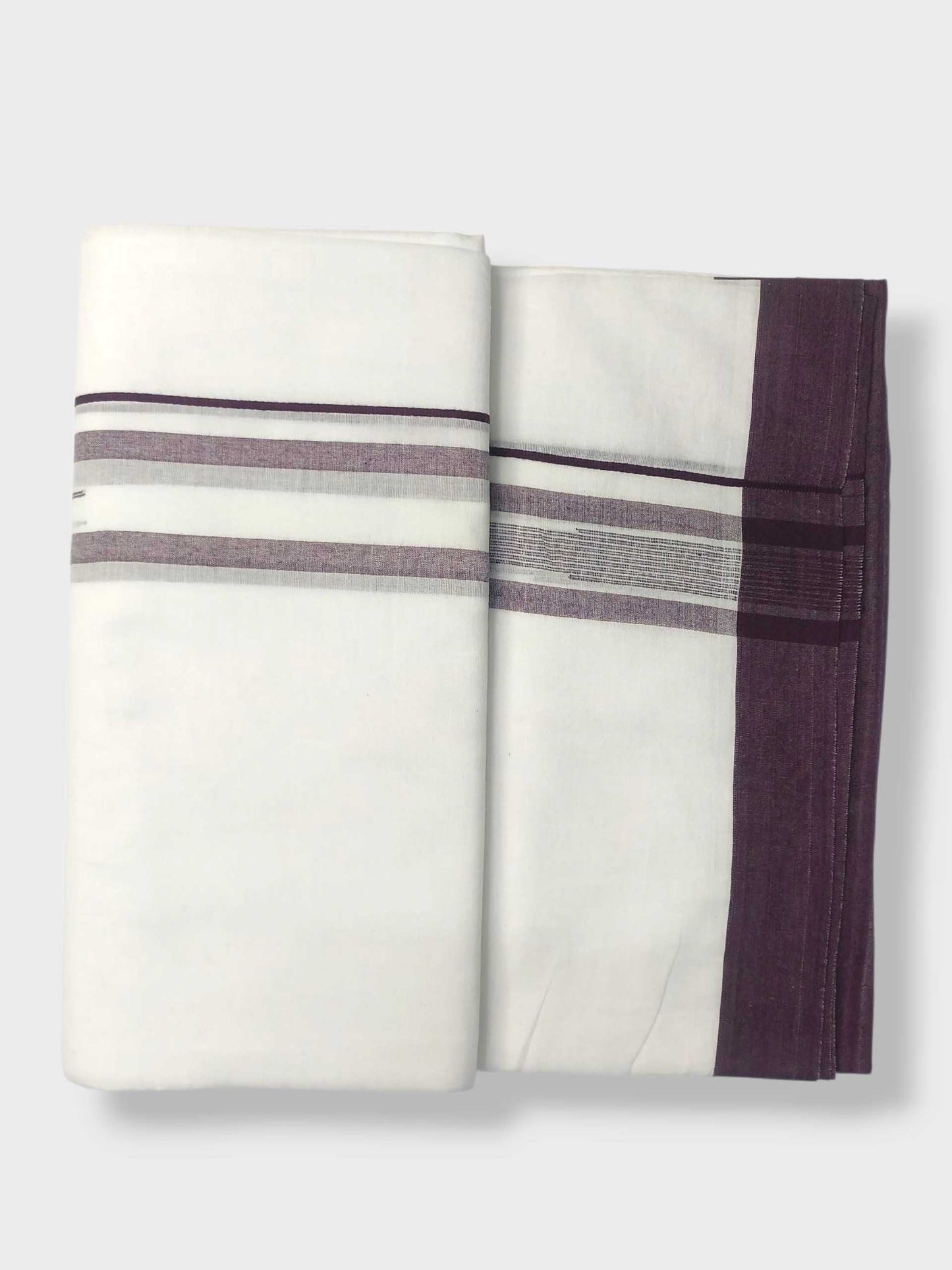 Pure White Cotton Men's Double Dhoti
