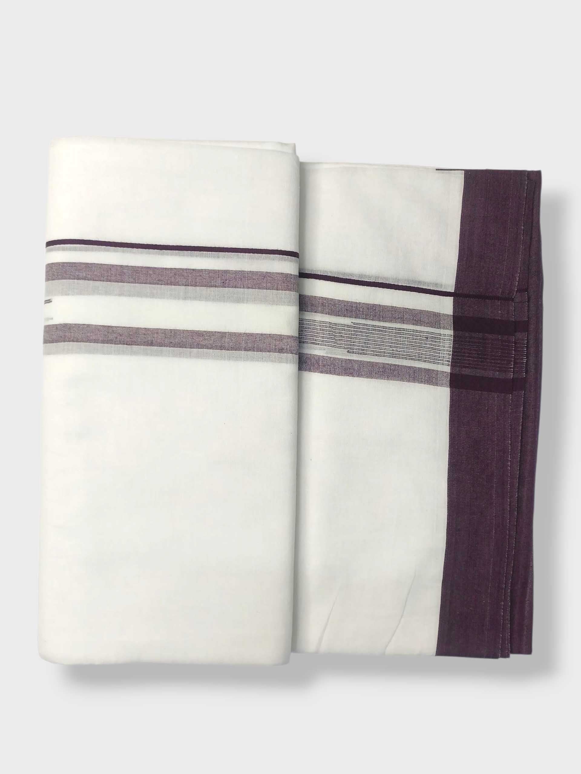 Pure White Cotton Men's Double Dhoti