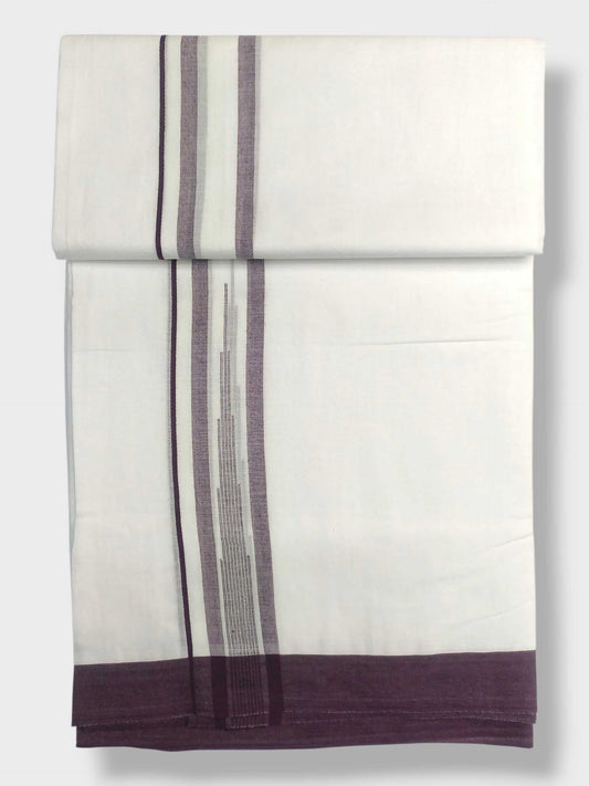Pure White Cotton Men's Double Dhoti