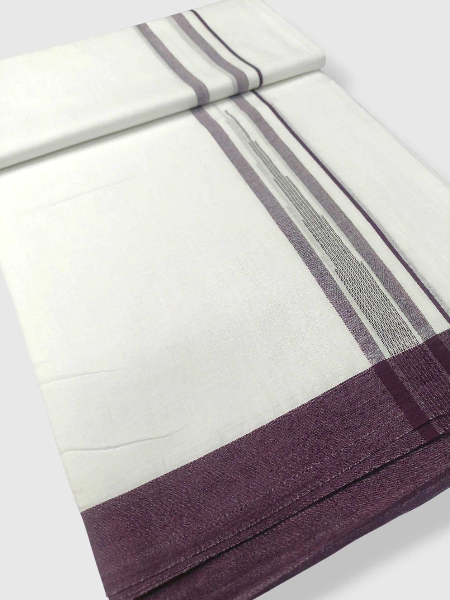 Pure White Cotton Men's Double Dhoti