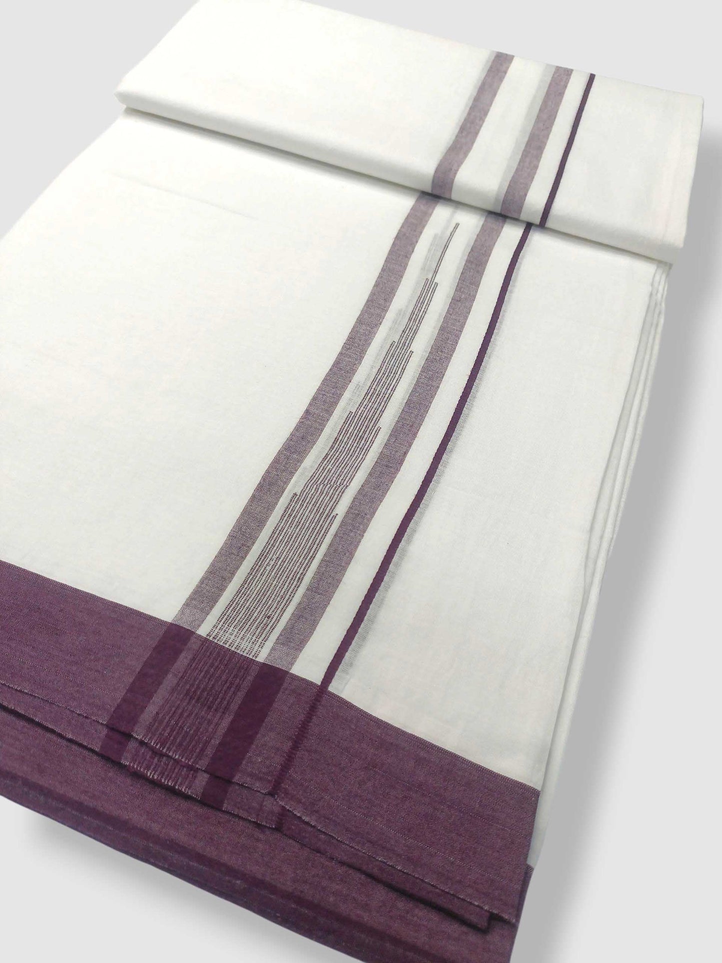 Pure White Cotton Men's Double Dhoti