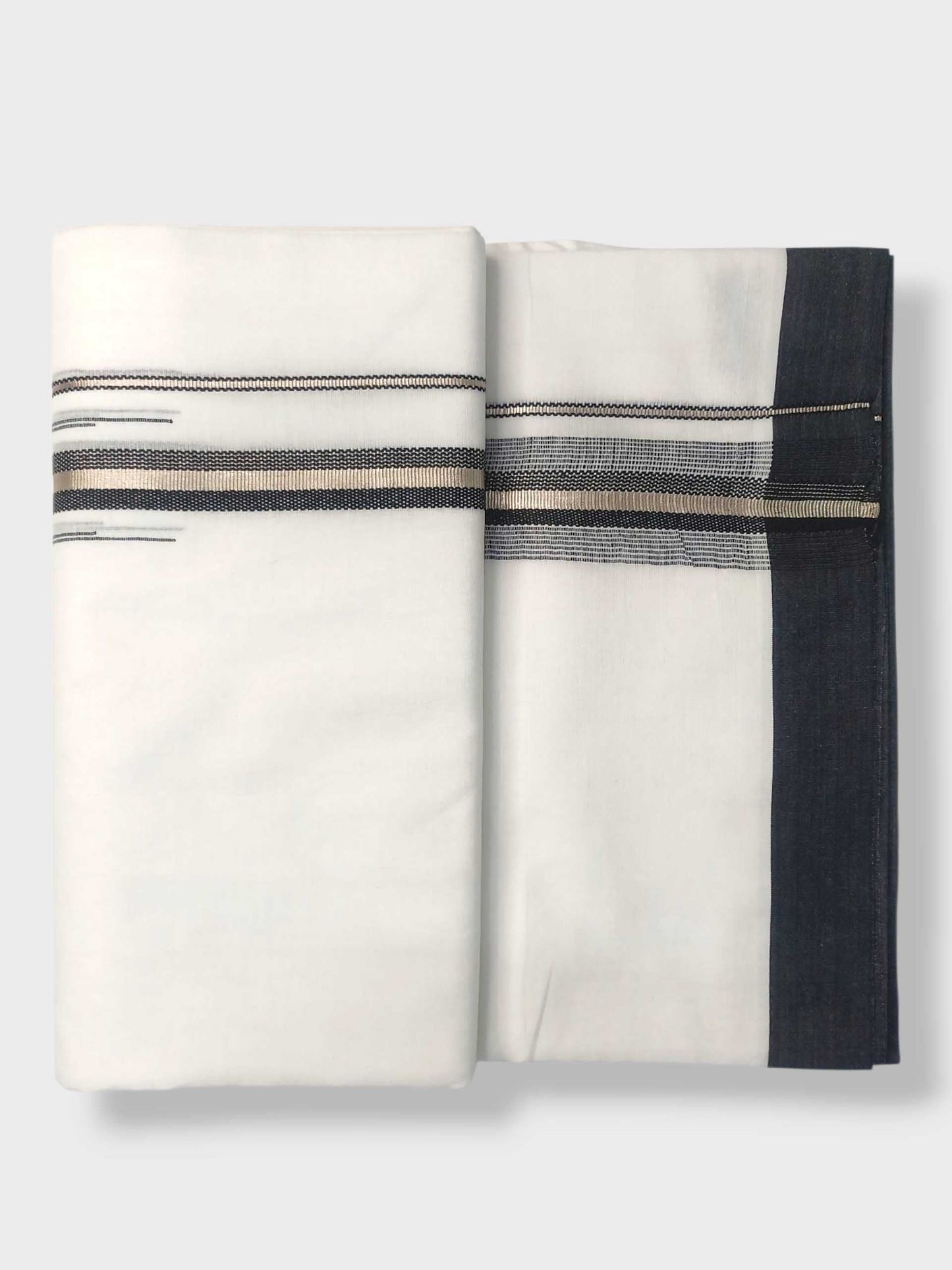 Pure White Cotton Men's Double Dhoti