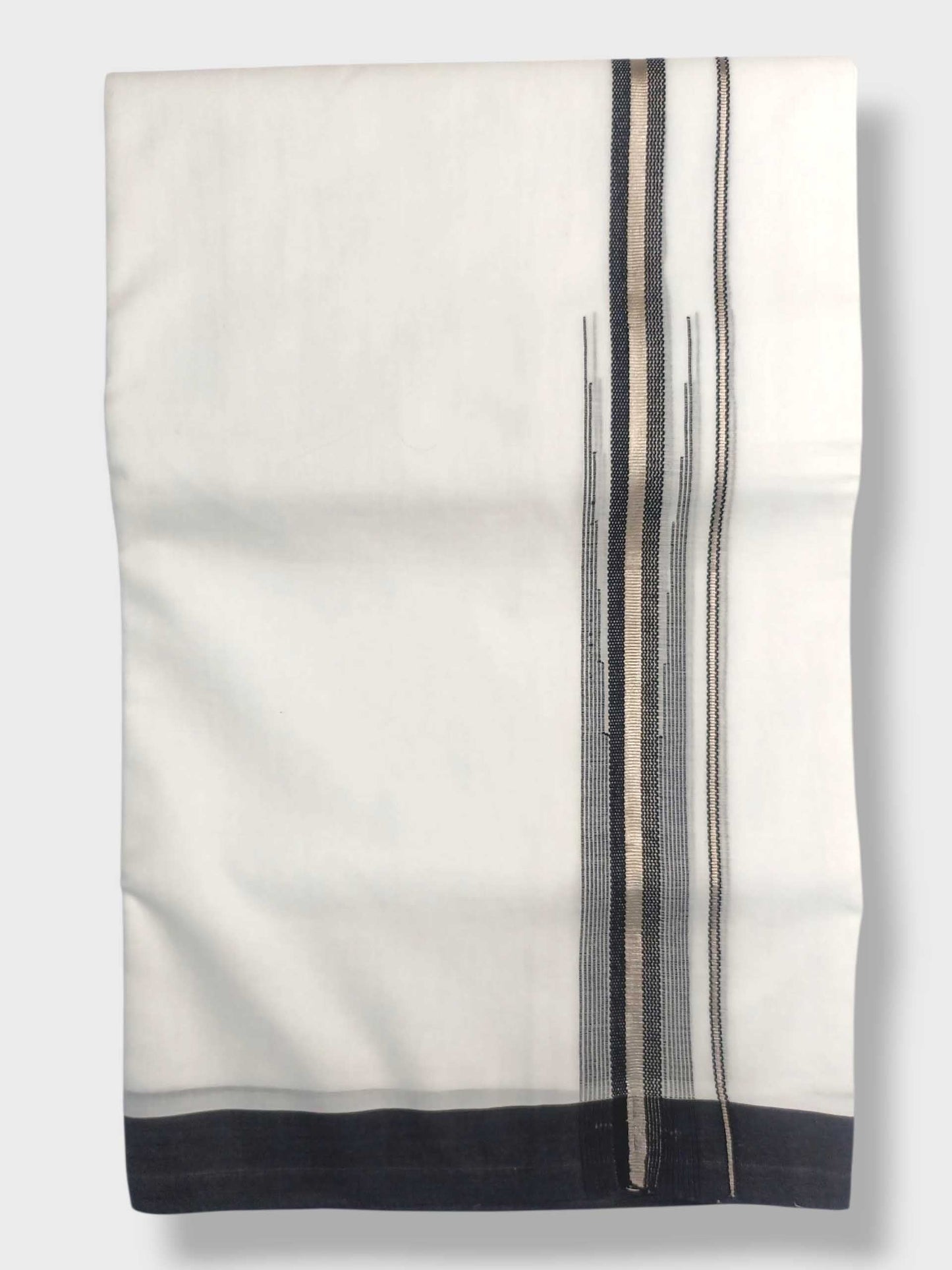 Pure White Cotton Men's Double Dhoti