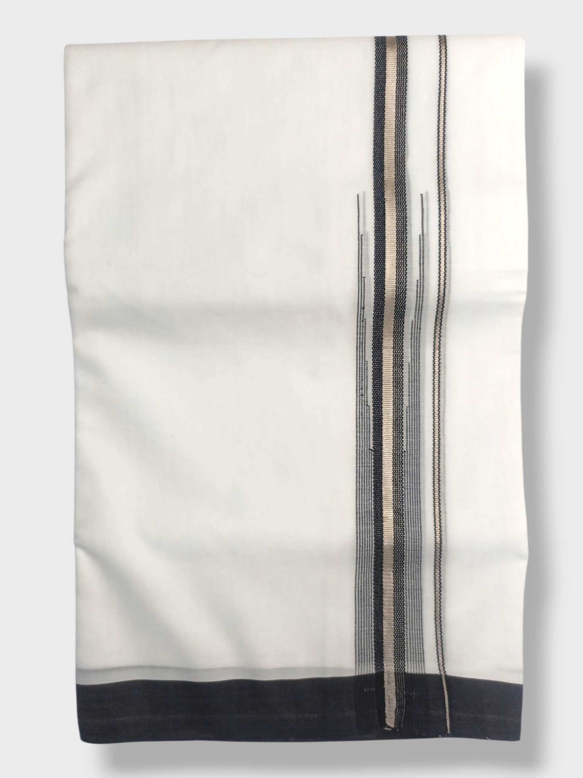 Pure White Cotton Men's Double Dhoti