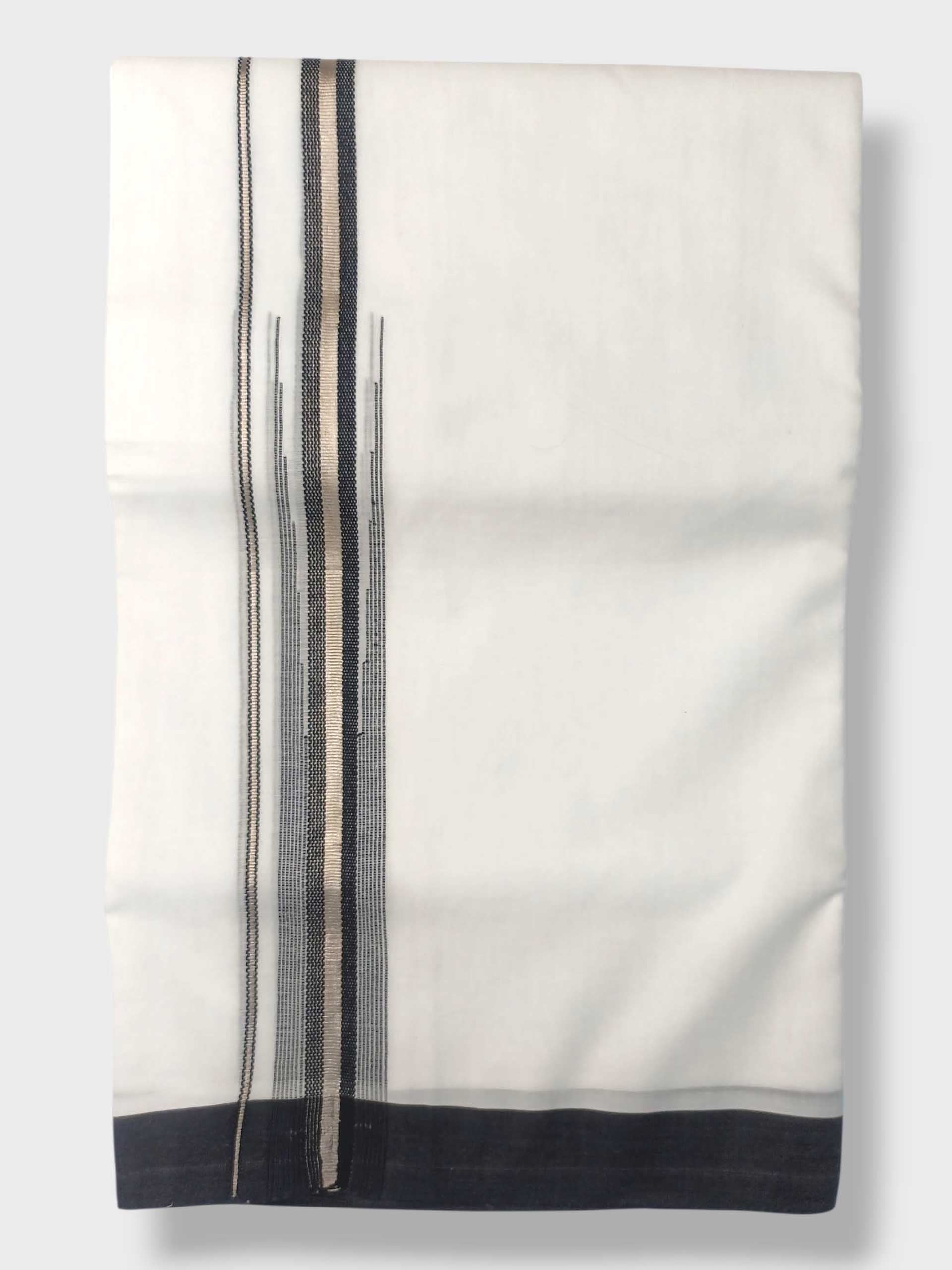 Pure White Cotton Men's Double Dhoti