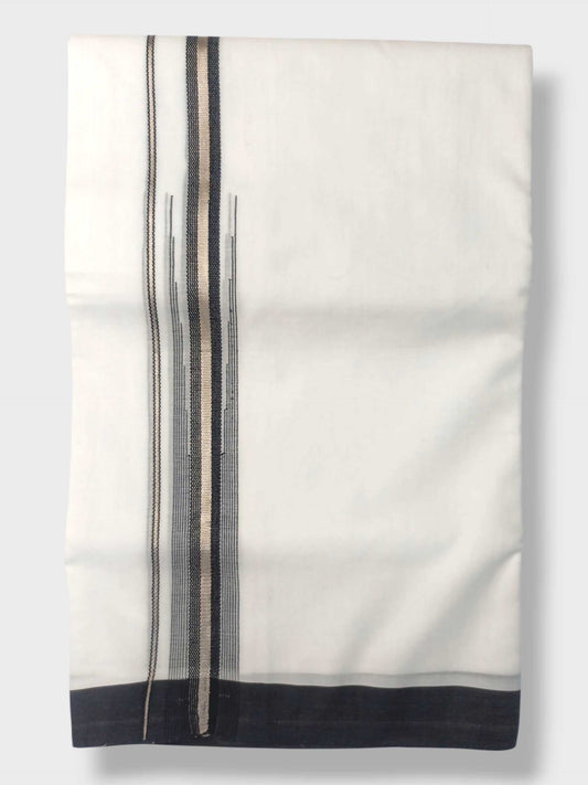 Pure White Cotton Men's Double Dhoti