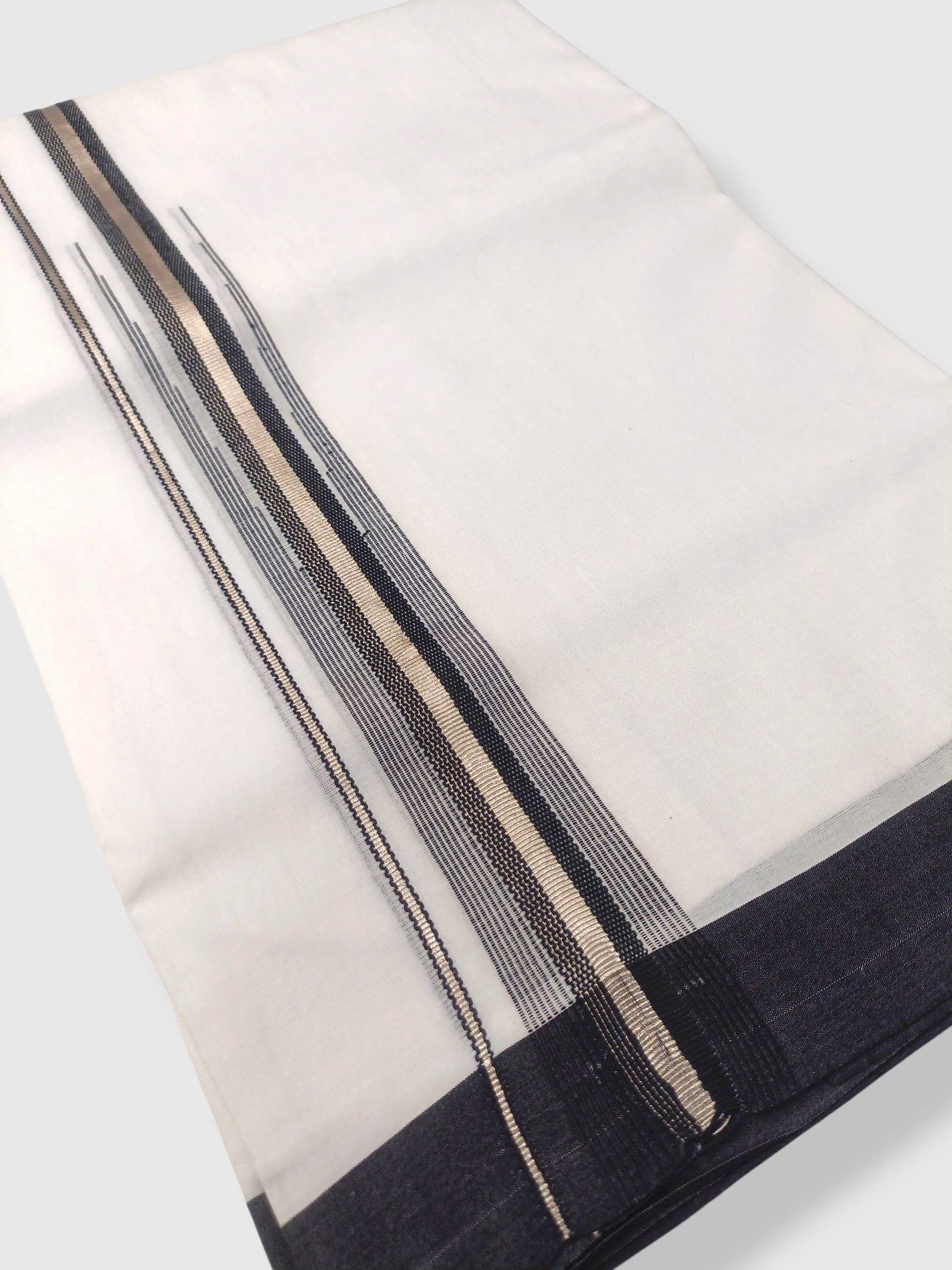 Pure White Cotton Men's Double Dhoti