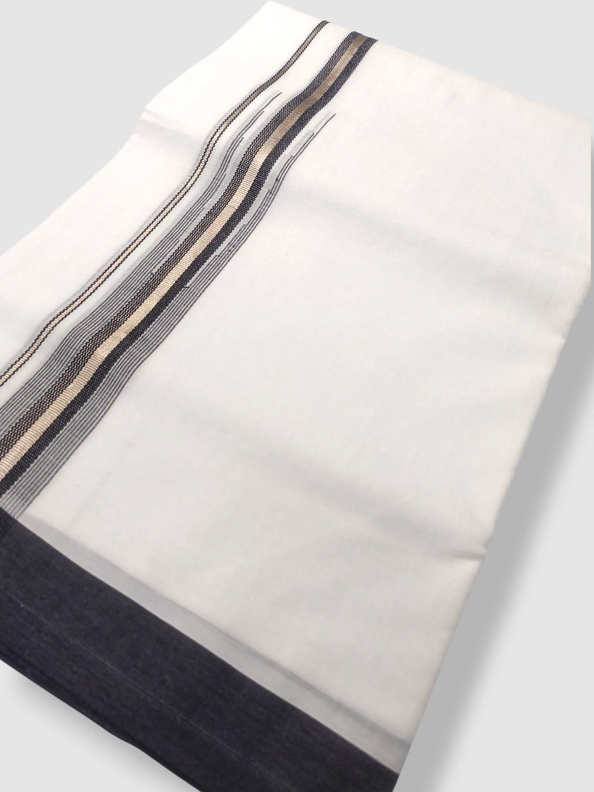 Pure White Cotton Men's Double Dhoti