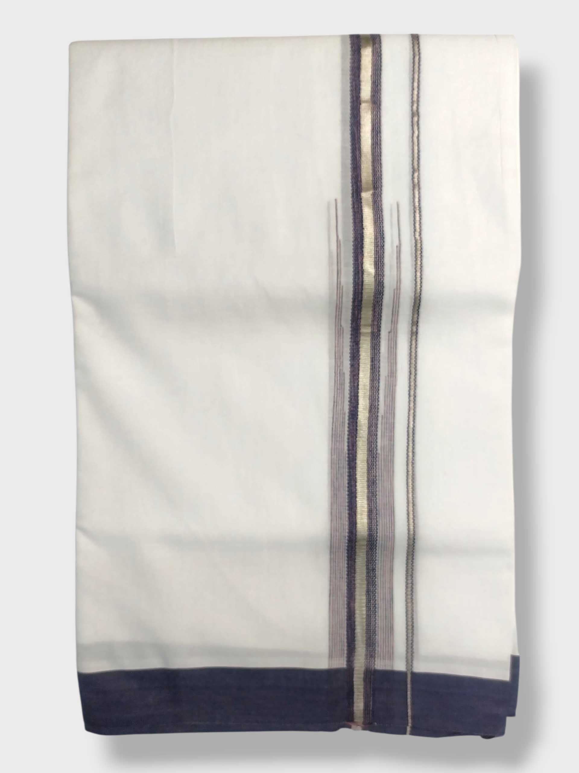 Pure White Cotton Men's Double Dhoti